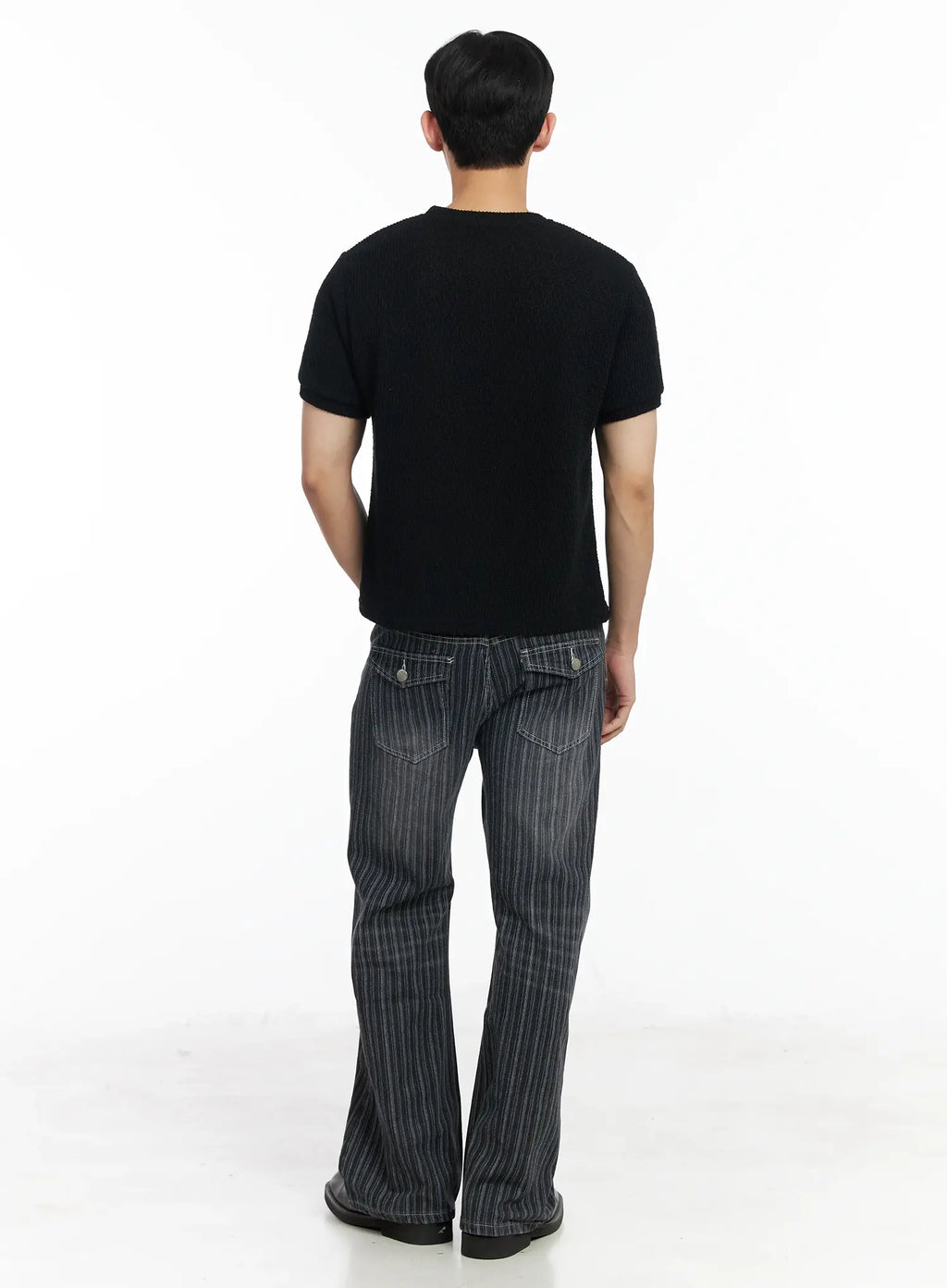 Men's Striped Wide-Leg Jeans IF516