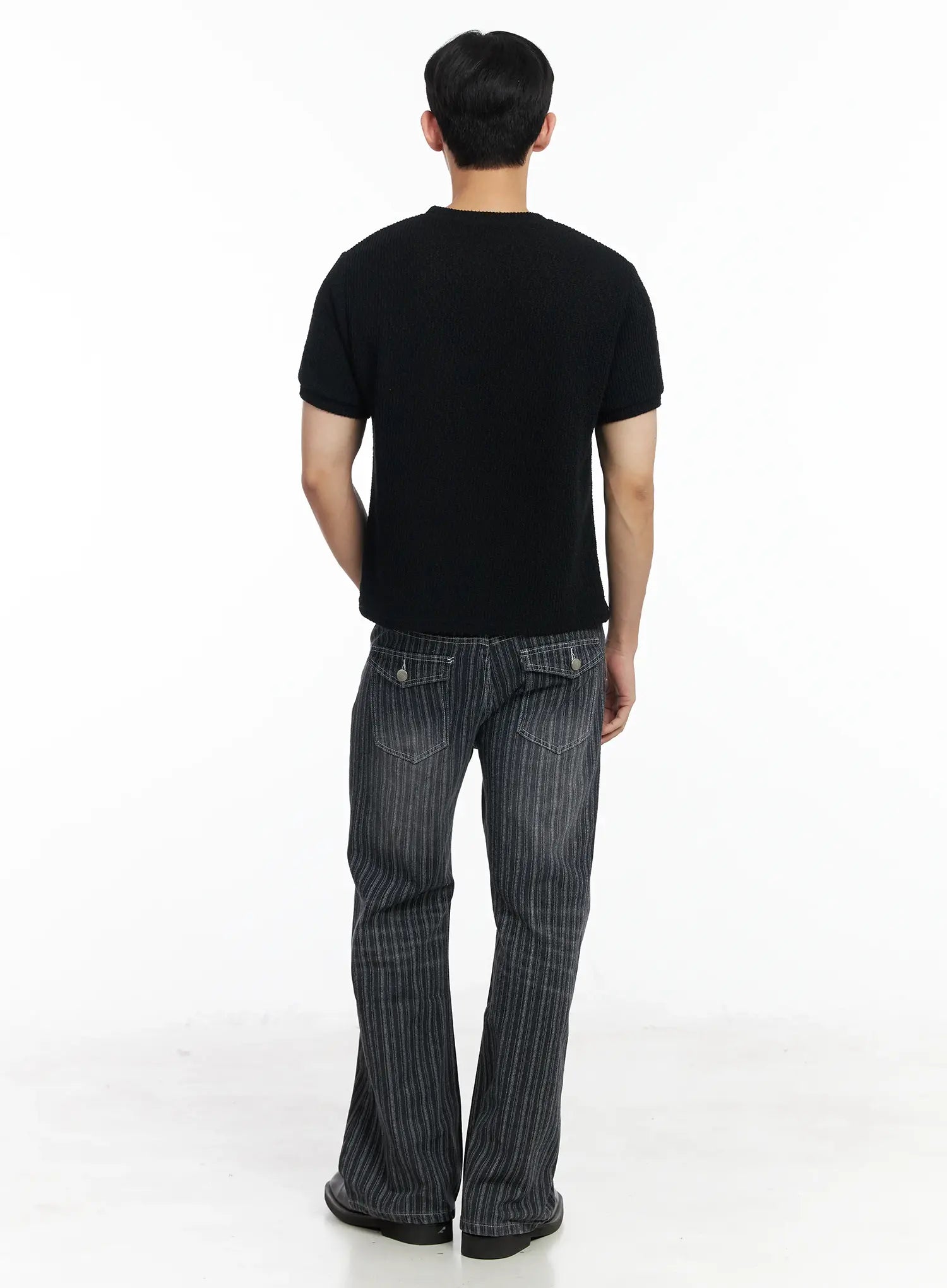 Men's Striped Wide-Leg Jeans IF516