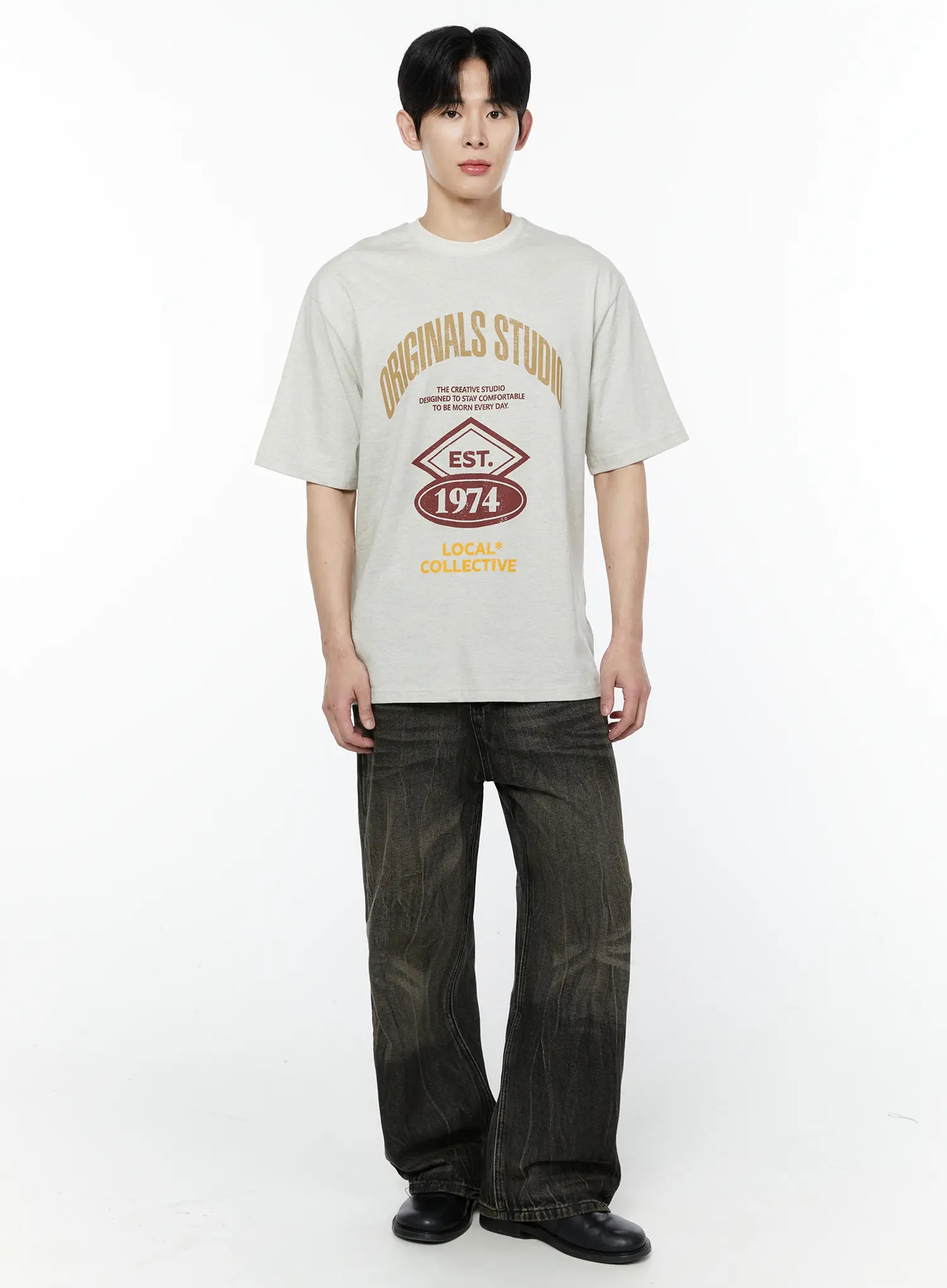 Men's Black-Washed Jeans IA530