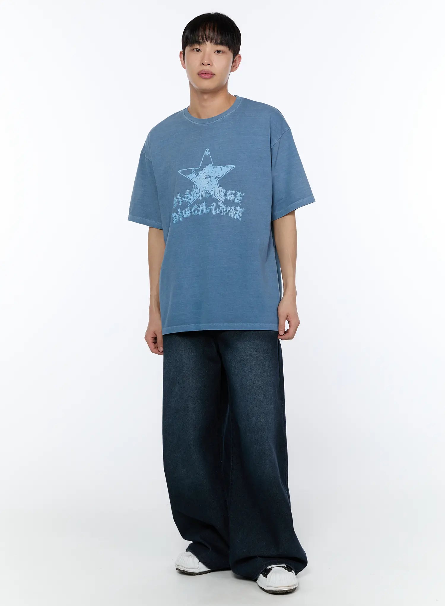 Men's Wide Leg Dark Washed Jeans IA520