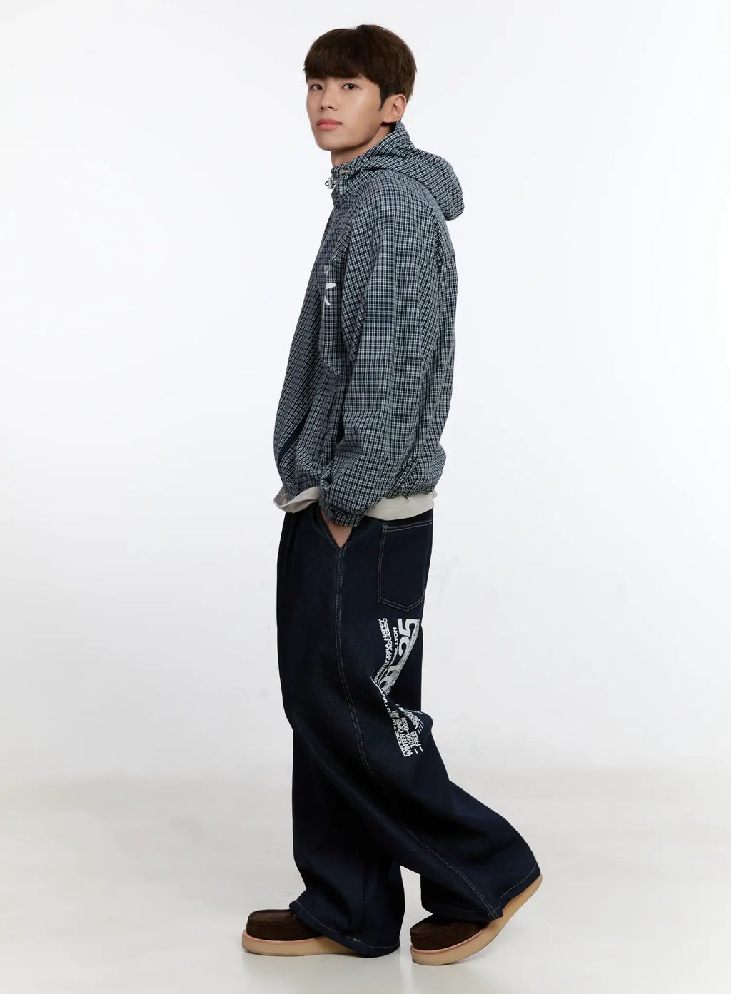 Men's Graphic Jeans (Dark Blue) IS529