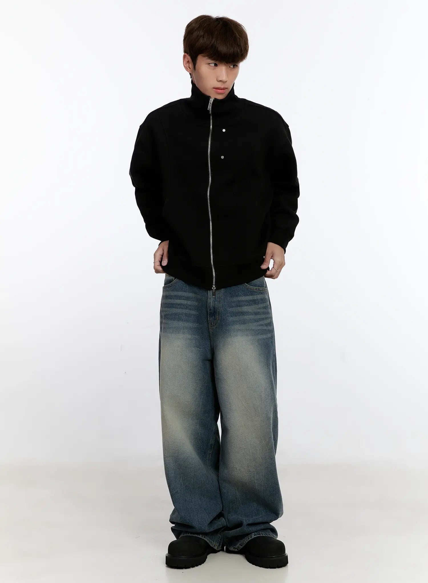 Men's Vintage Wash Baggy Jeans IS529