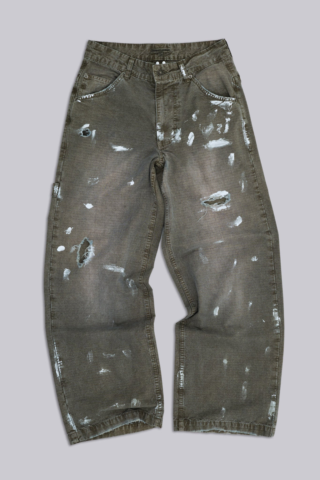 Painted Khaki Ripstop Carpenter Jeans