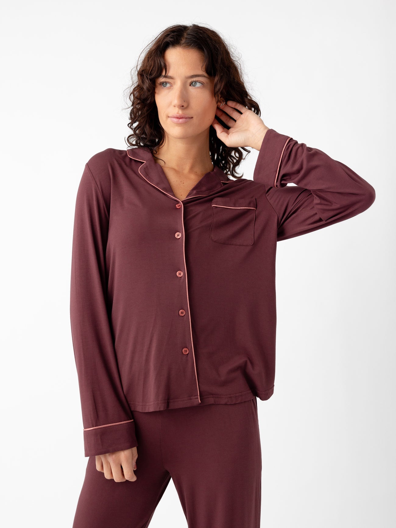 Women's Bamboo Stretch-Knit Long Sleeve Pajama Top - Last Chance