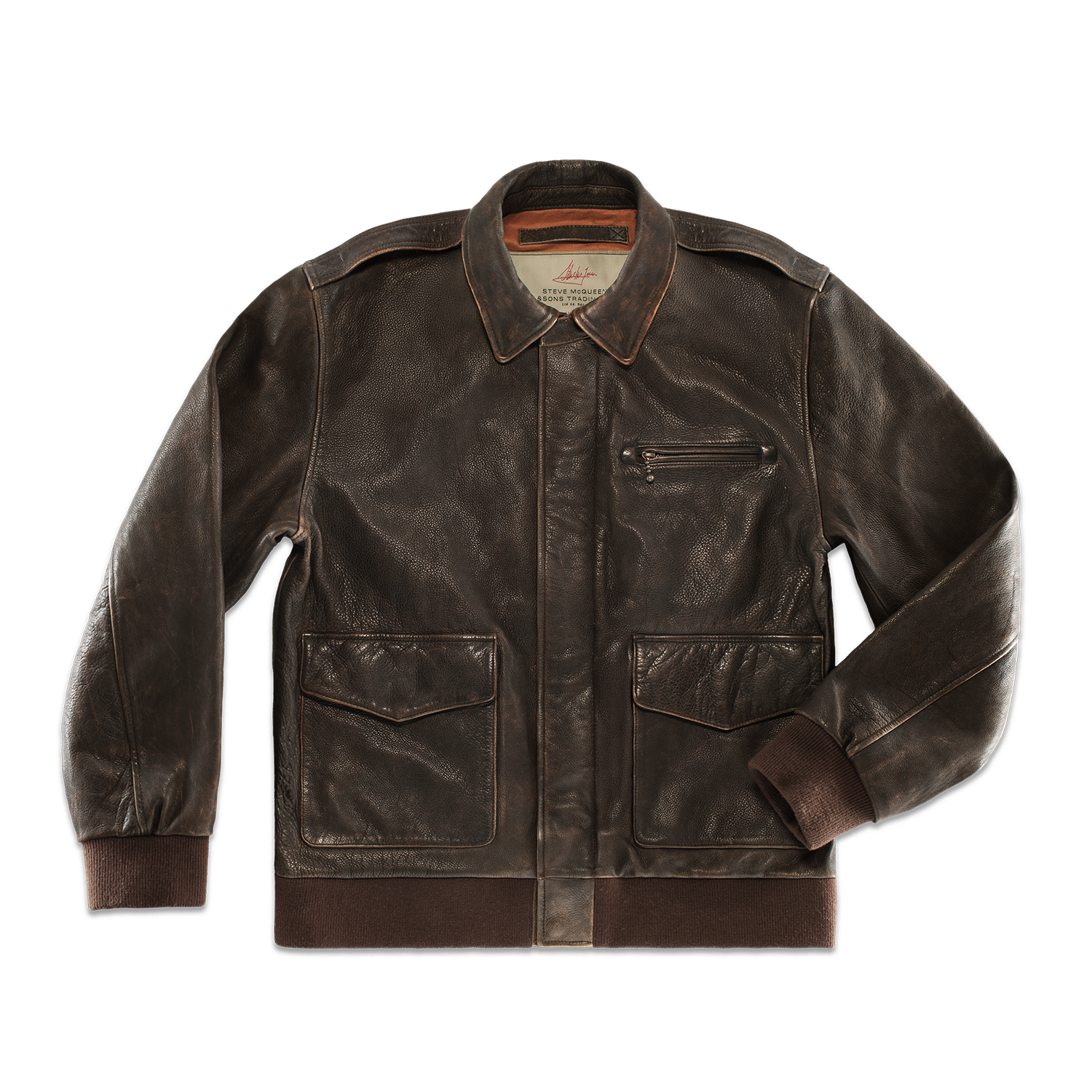McQueen A2 Leather Jacket Brown