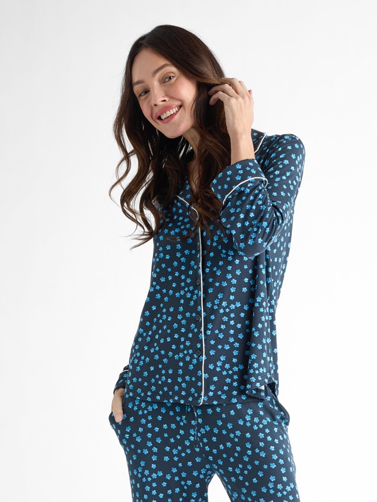 Women's Bamboo Stretch-Knit Long Sleeve Pajama Top - Last Chance