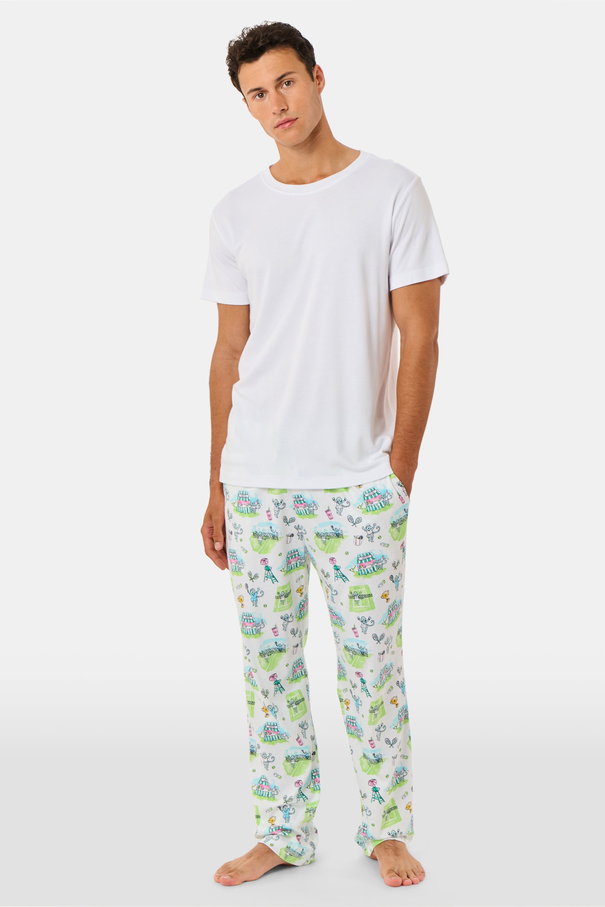 Mens Game, Set, Monkey Troy Pajamas