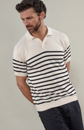Mens Ultra Fine Cotton Breton Short Sleeve Polo Shirt