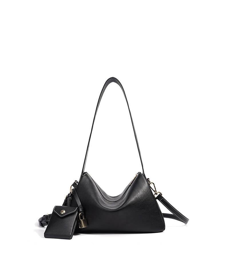 Genuine Leather Shoulder Bag “Soft Elegance” with Adjustable Strap