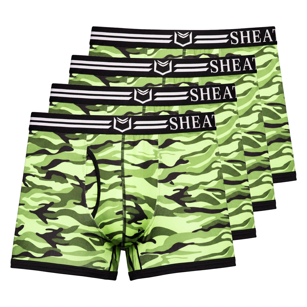 SHEATH 2.1 Polyester Camo Men's Pouch Trunk 3" (4 Pack)