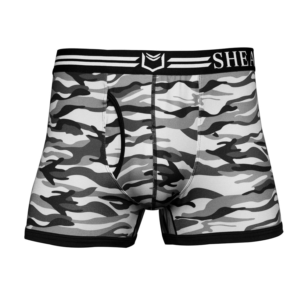 SHEATH 2.1 Polyester Camo Men's Pouch Trunk 3"