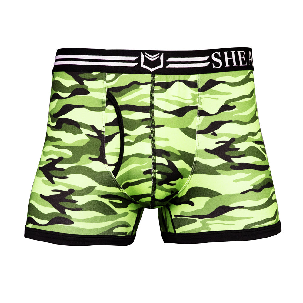 SHEATH 2.1 Polyester Camo Men's Pouch Trunk 3" (4 Pack)