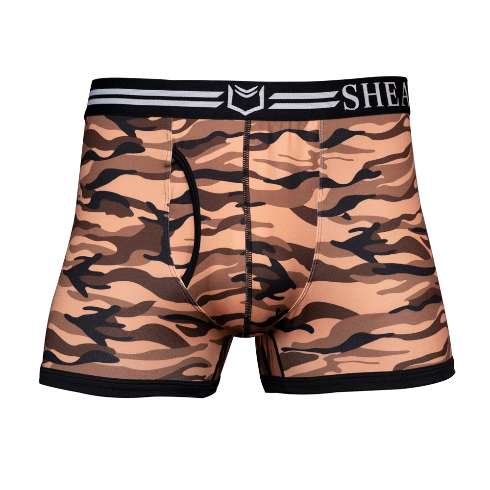 SHEATH 2.1 Polyester Camo Men's Pouch Trunk 3" (4 Pack)