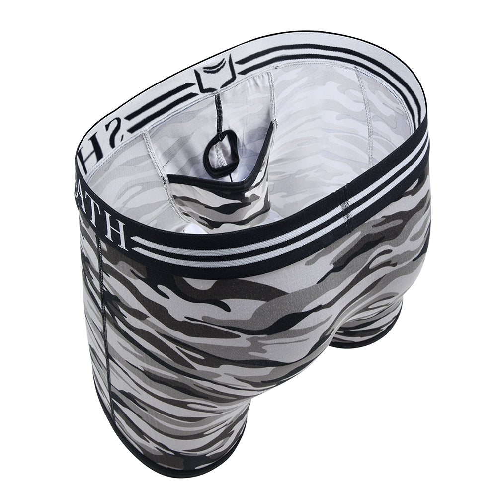 SHEATH 2.1 Polyester Camo Men's Pouch Trunk 3" (4 Pack)