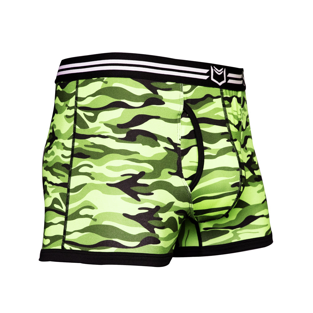 SHEATH 2.1 Polyester Camo Men's Pouch Trunk 3" (4 Pack)