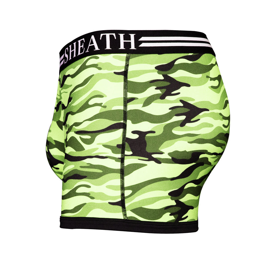 SHEATH 2.1 Polyester Camo Men's Pouch Trunk 3"