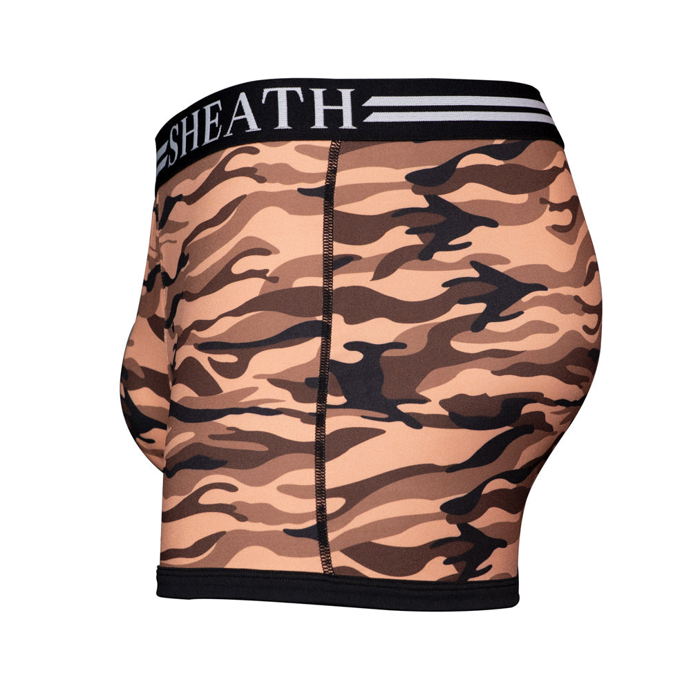 SHEATH 2.1 Polyester Camo Men's Pouch Trunk 3"