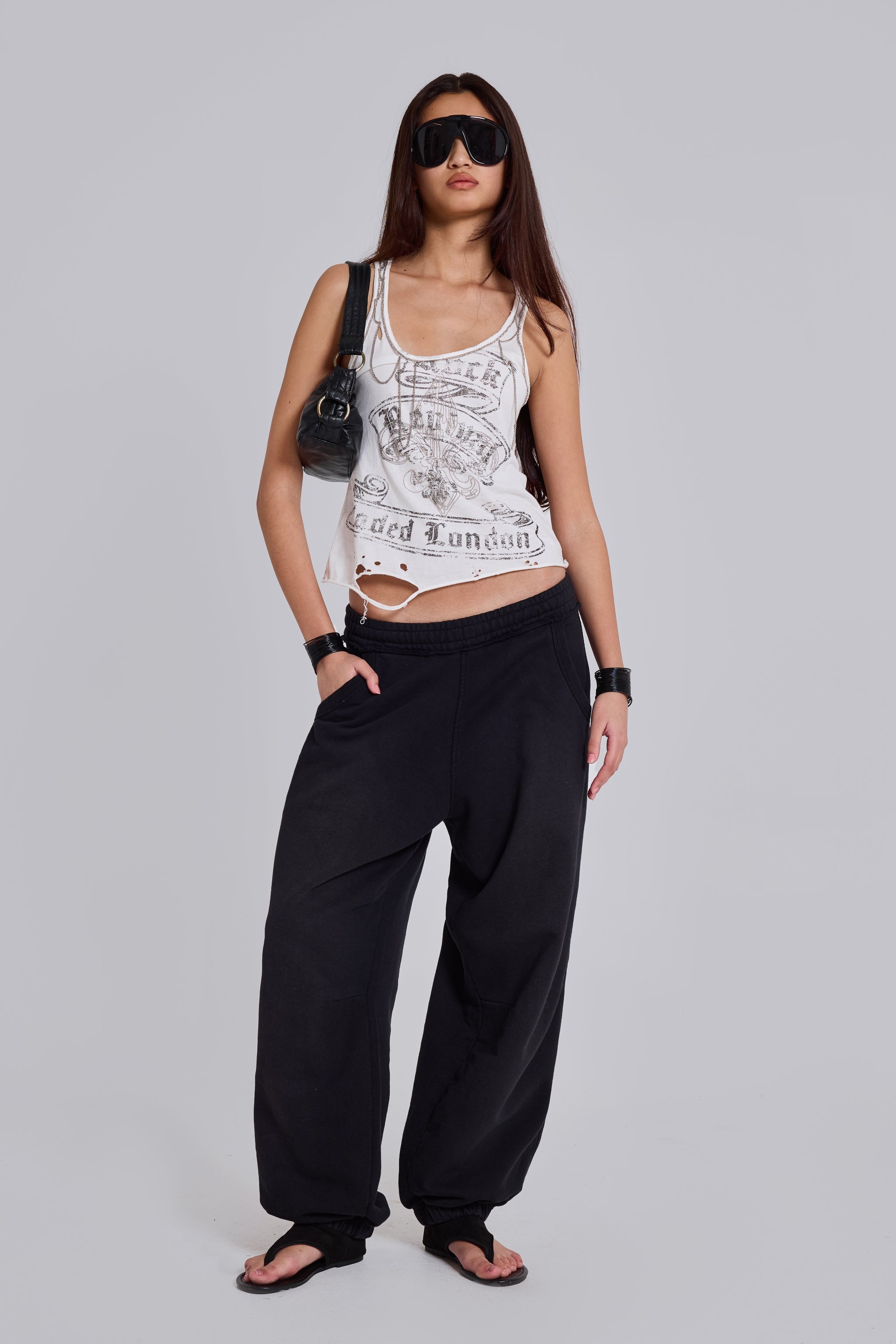 Black Cuffed Baggy Monster Joggers