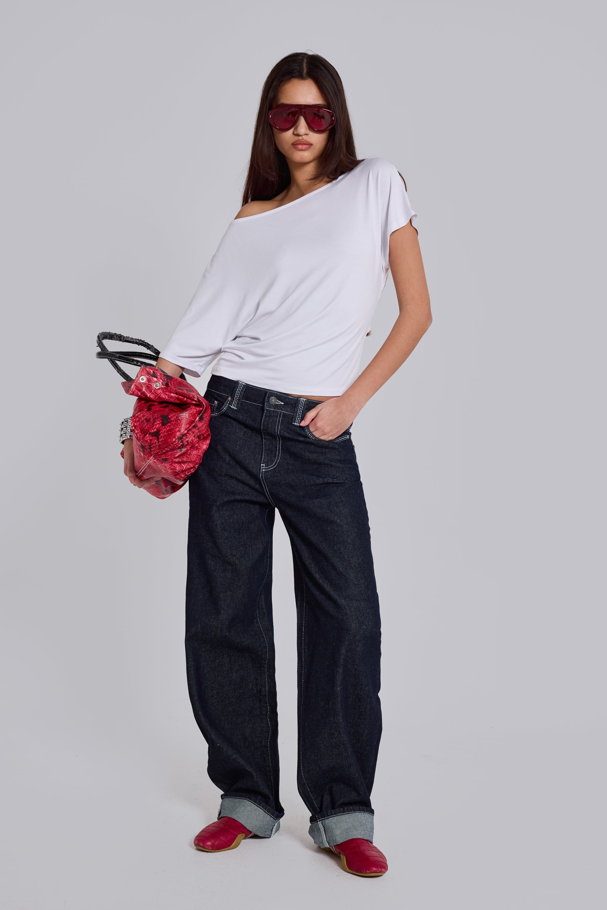 Sonic Embroidered Baggy Jeans