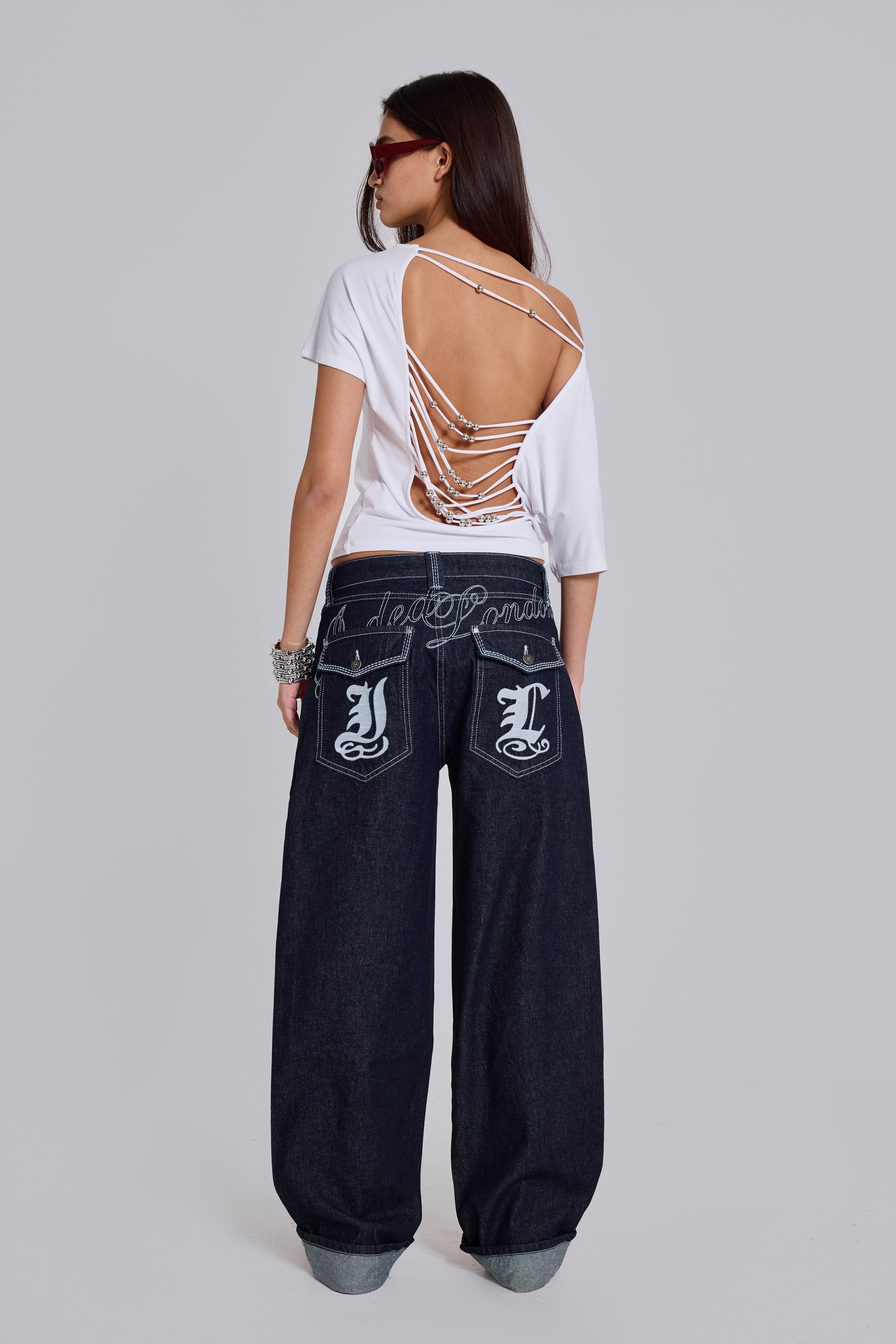Sonic Embroidered Baggy Jeans