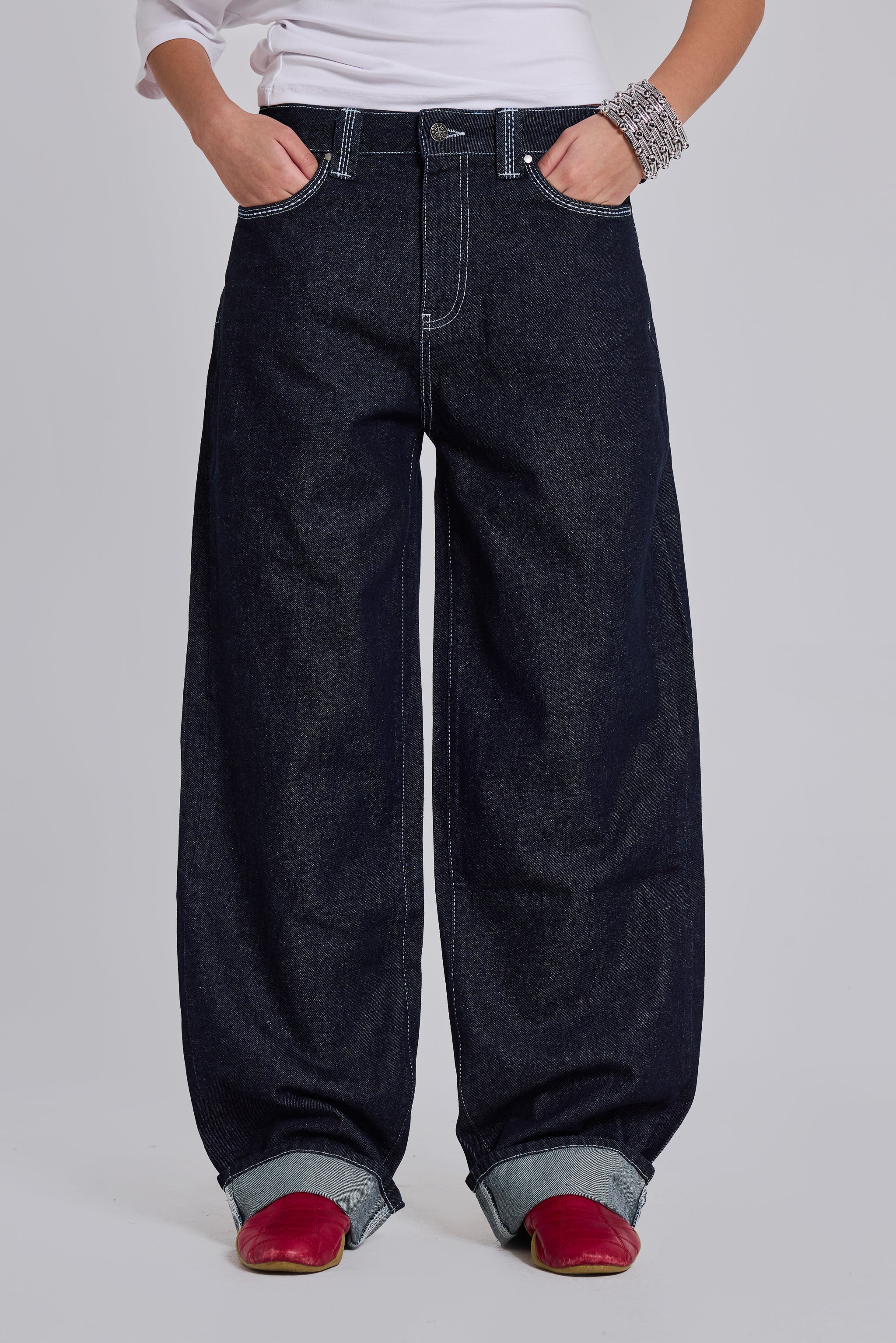 Sonic Embroidered Baggy Jeans