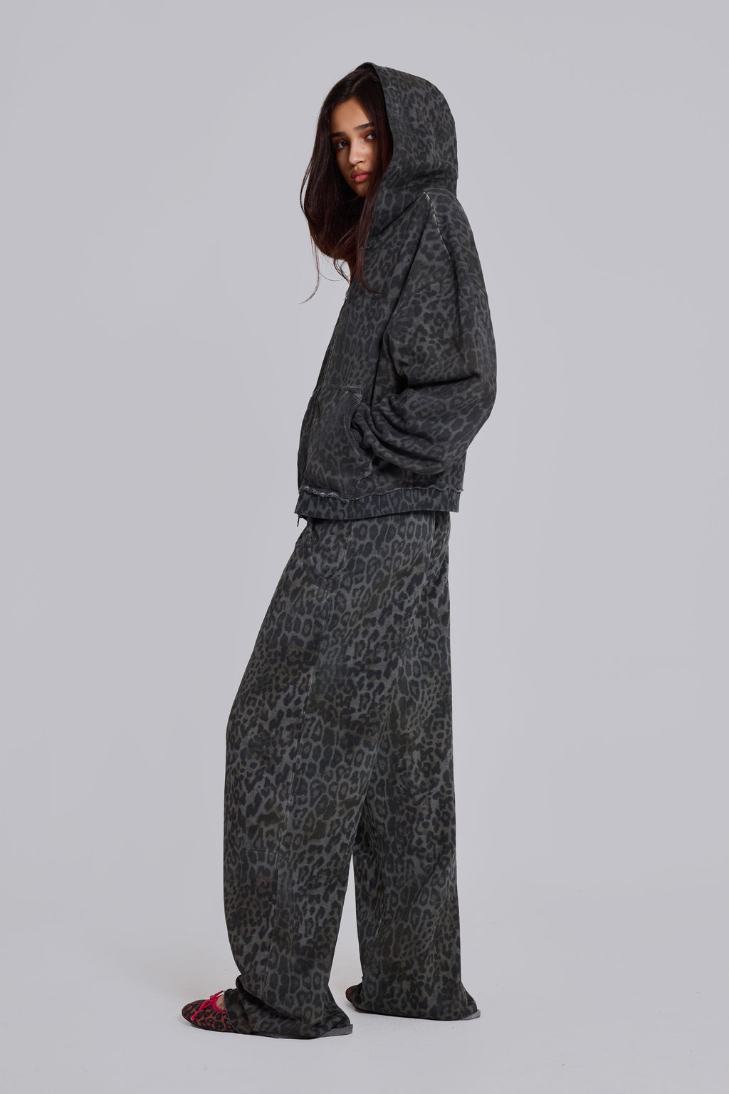 Charcoal Leopard Monster Joggers