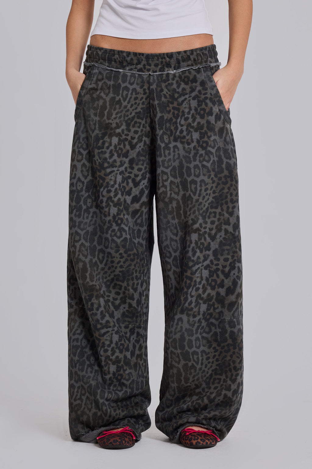 Charcoal Leopard Monster Joggers