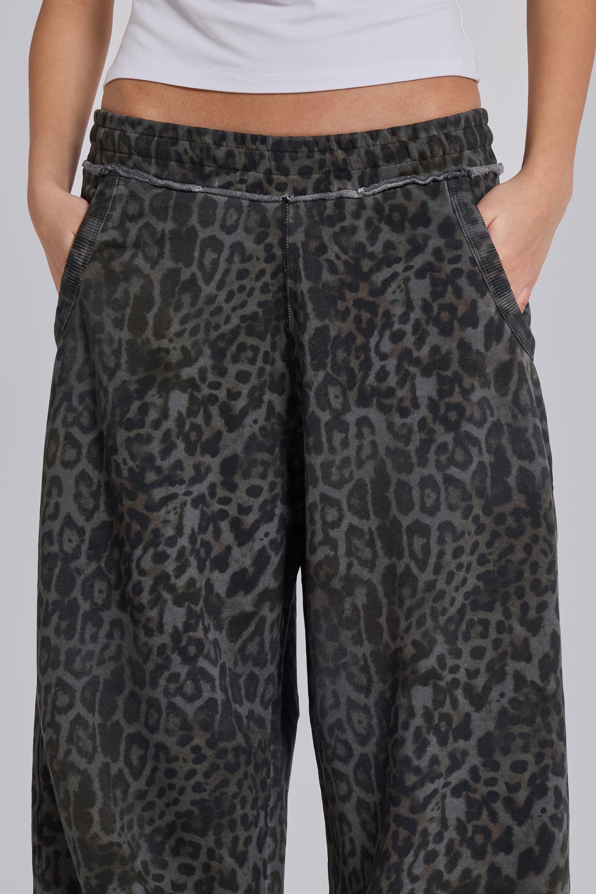 Charcoal Leopard Monster Joggers