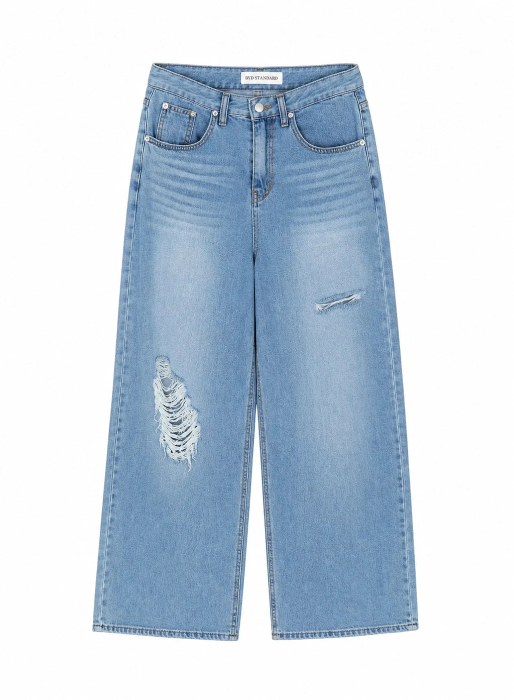 Arden Distressed High-Waist Baggy Jeans IL522