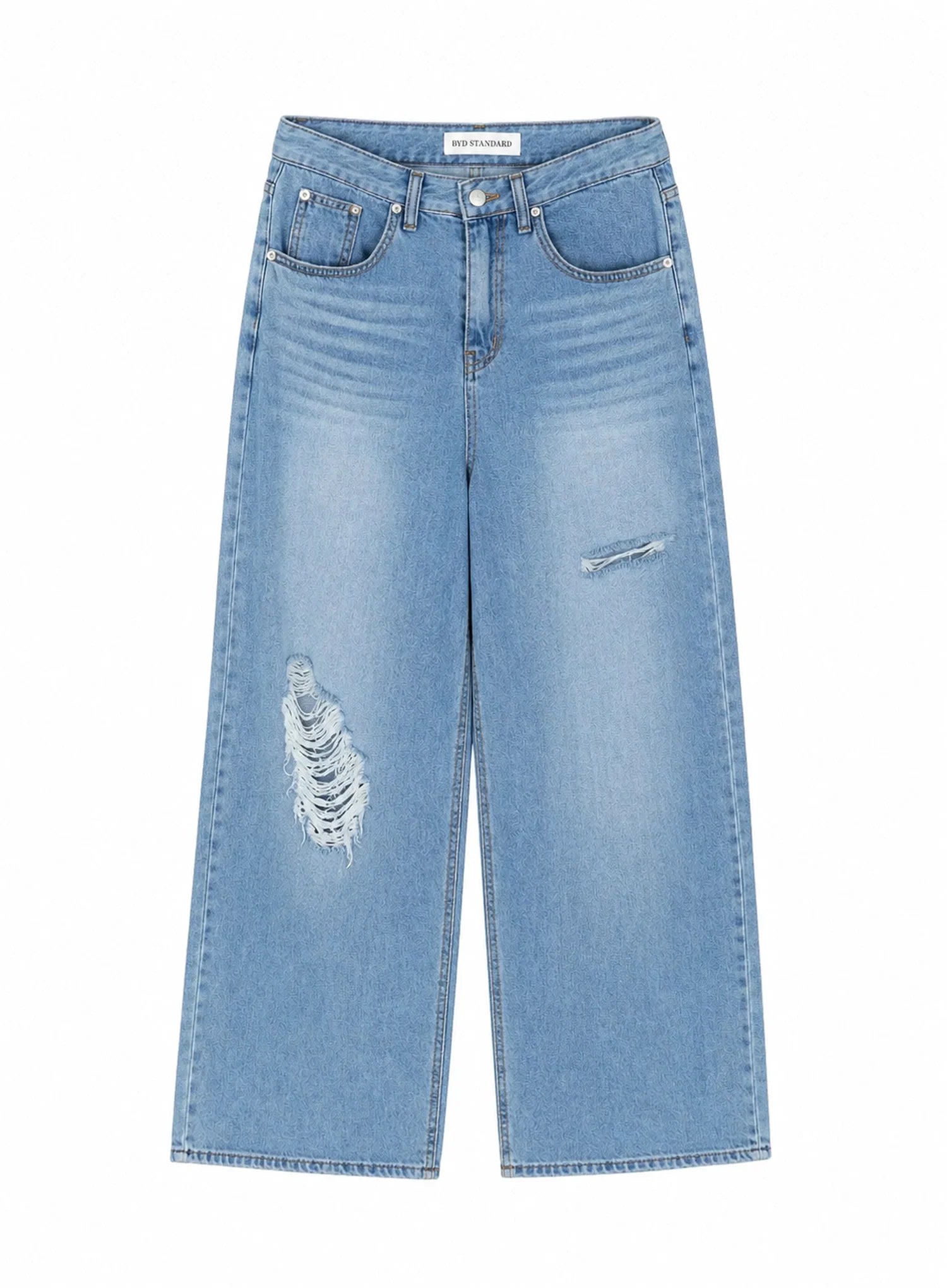 Arden Distressed High-Waist Baggy Jeans IL522