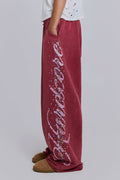 Burgundy Hardcore Jewel Monster Joggers