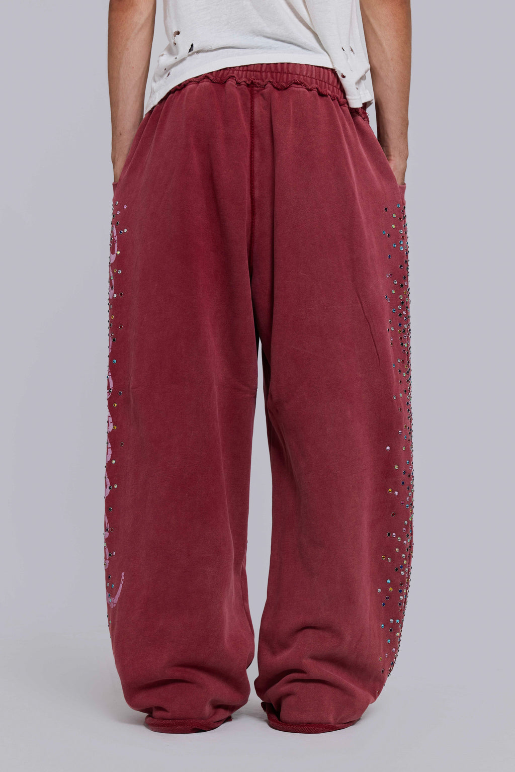 Burgundy Hardcore Jewel Monster Joggers