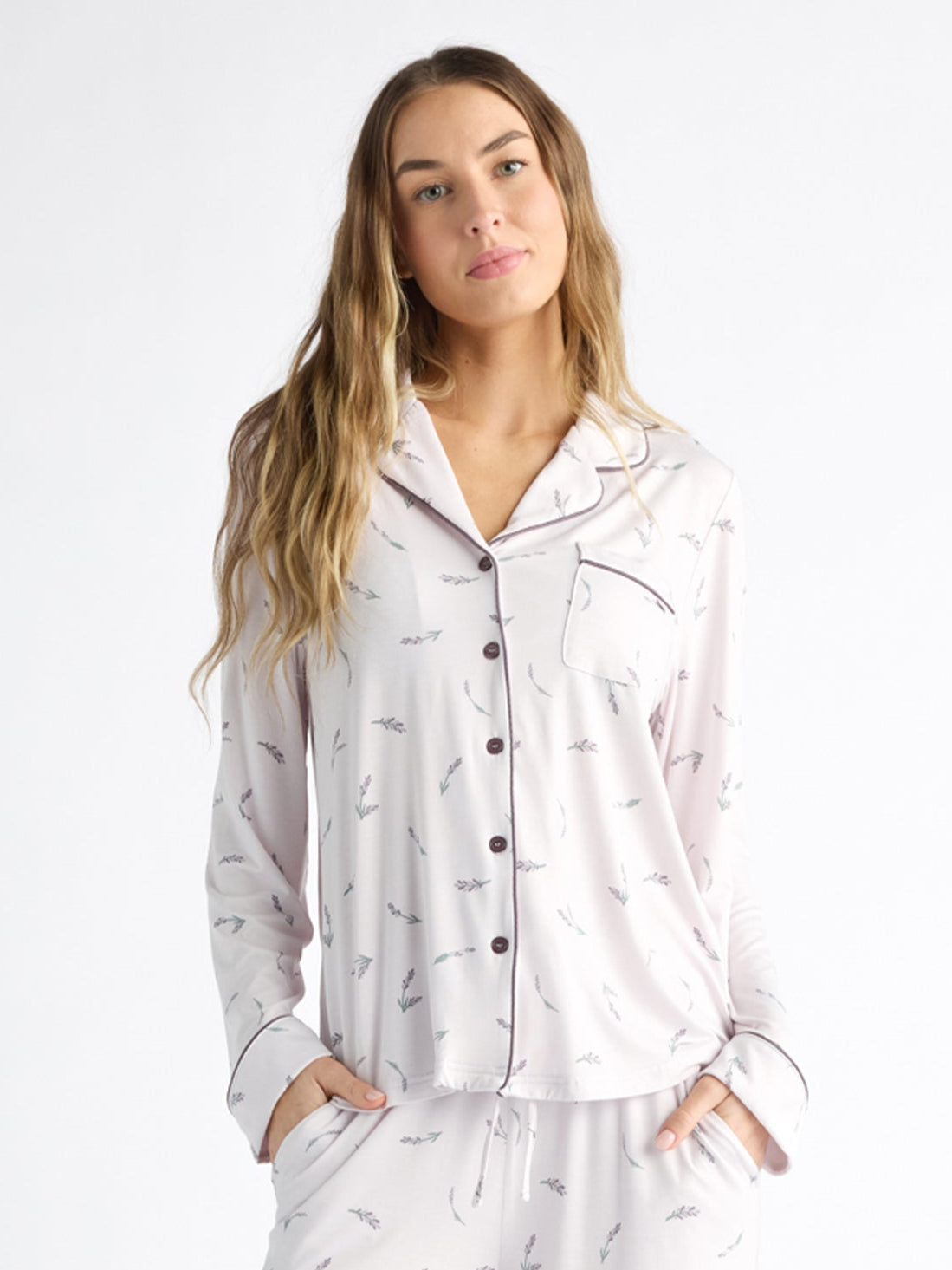 Women's Bamboo Stretch-Knit Long Sleeve Pajama Top - Last Chance