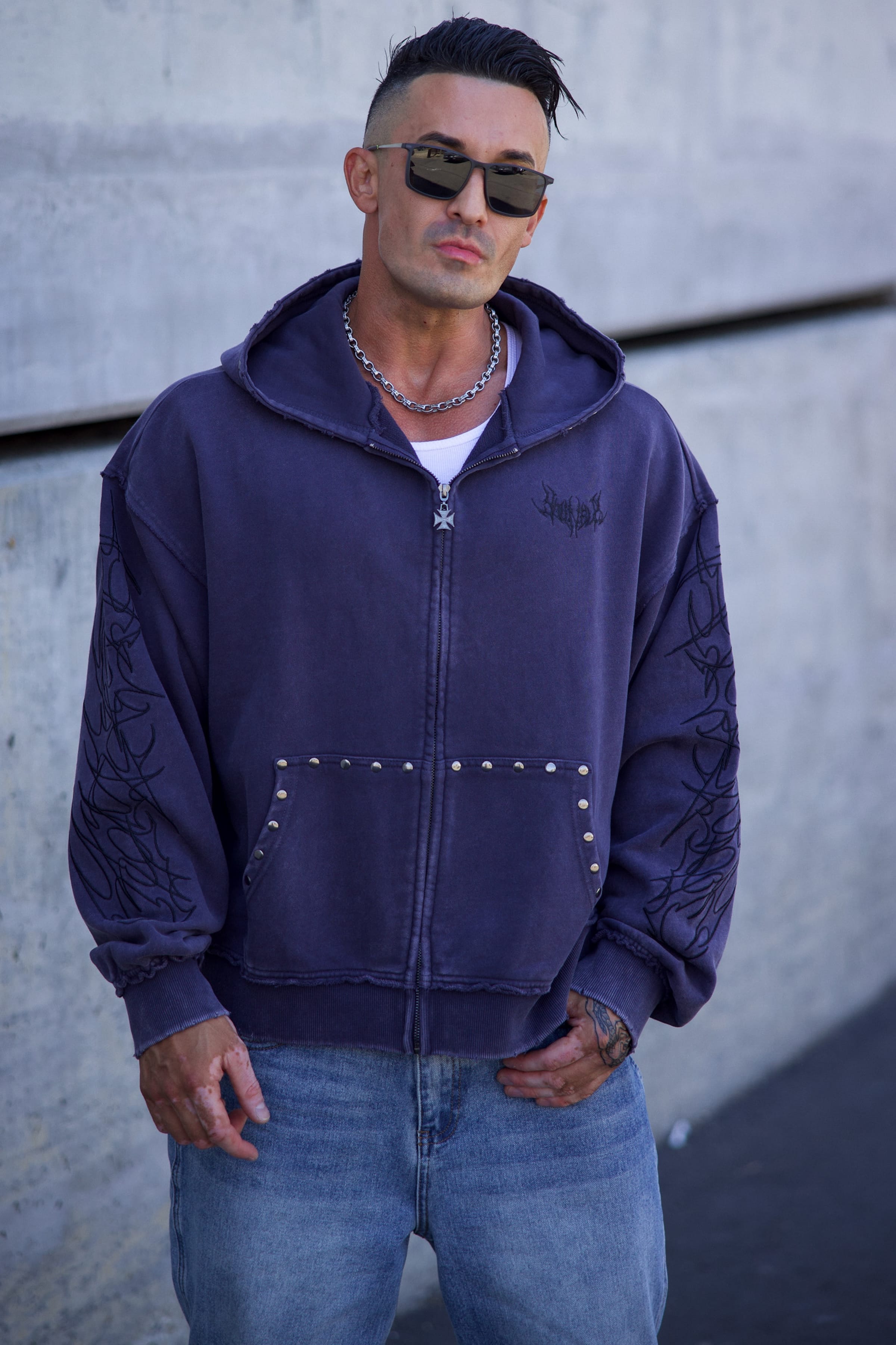 5232 - Tribal Stud Zip-Ups