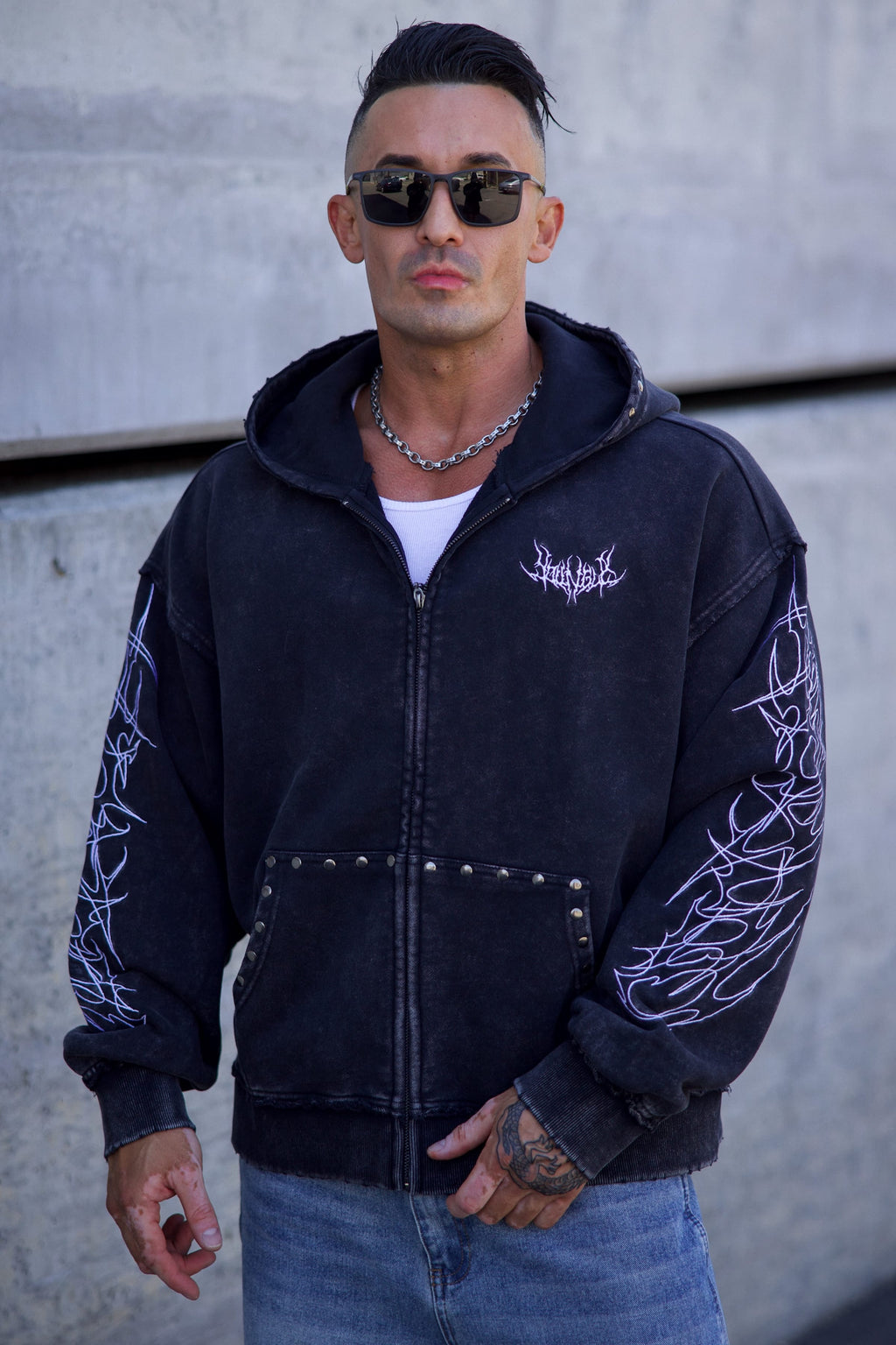 5232 - Tribal Stud Zip-Ups