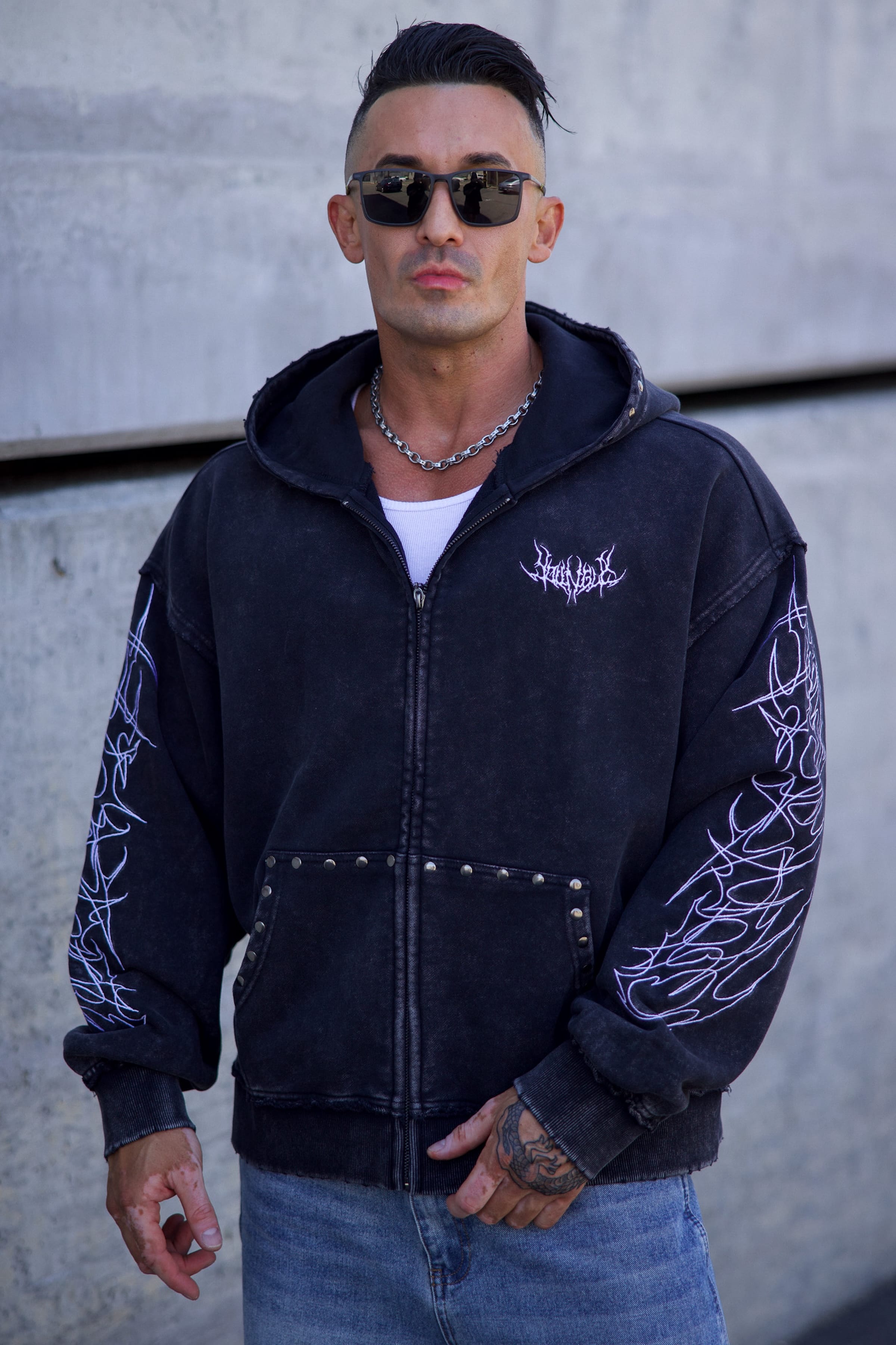 5232 - Tribal Stud Zip-Ups