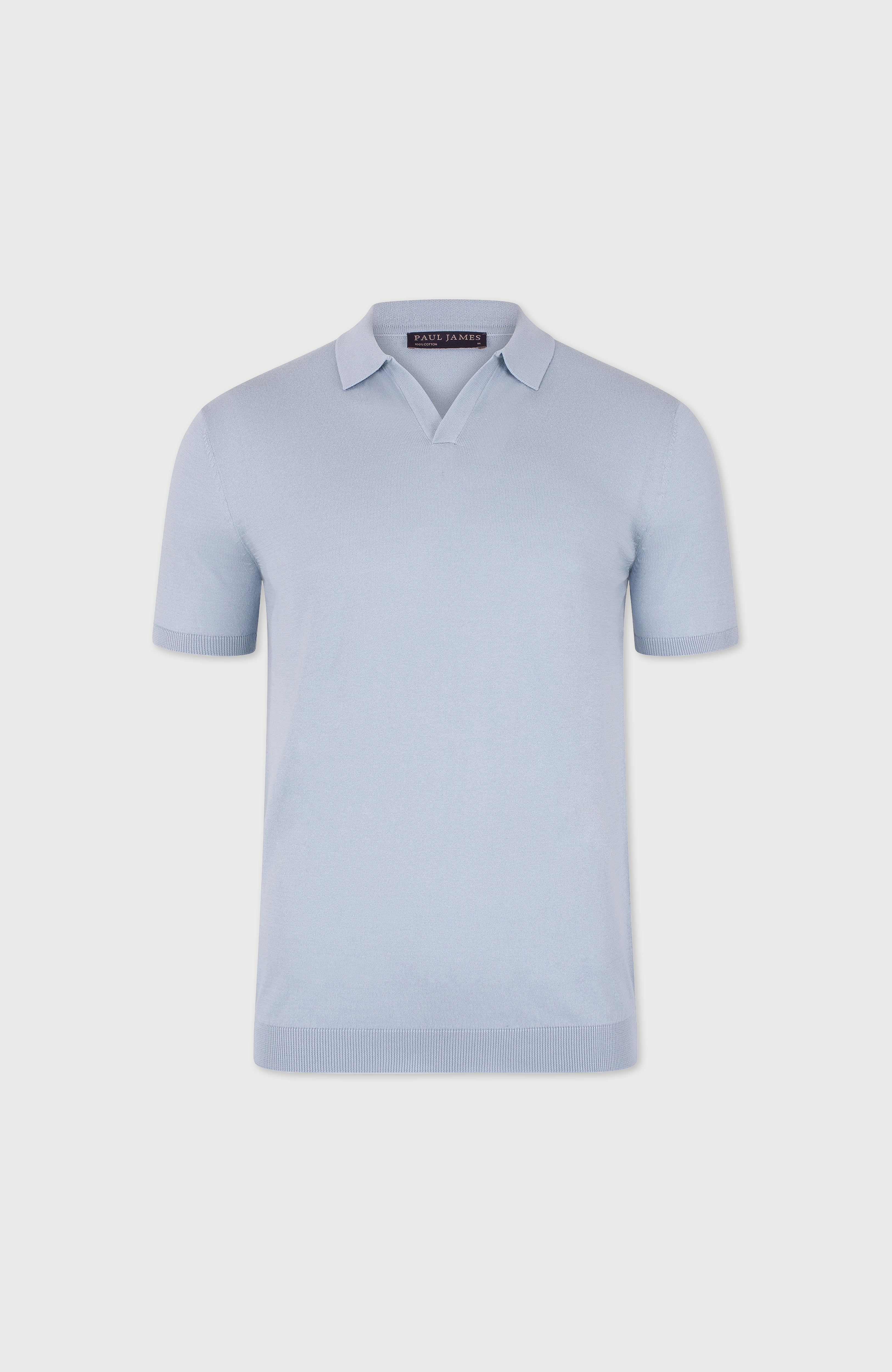 Mens Ultra Fine Cotton Buttonless Polo Shirt