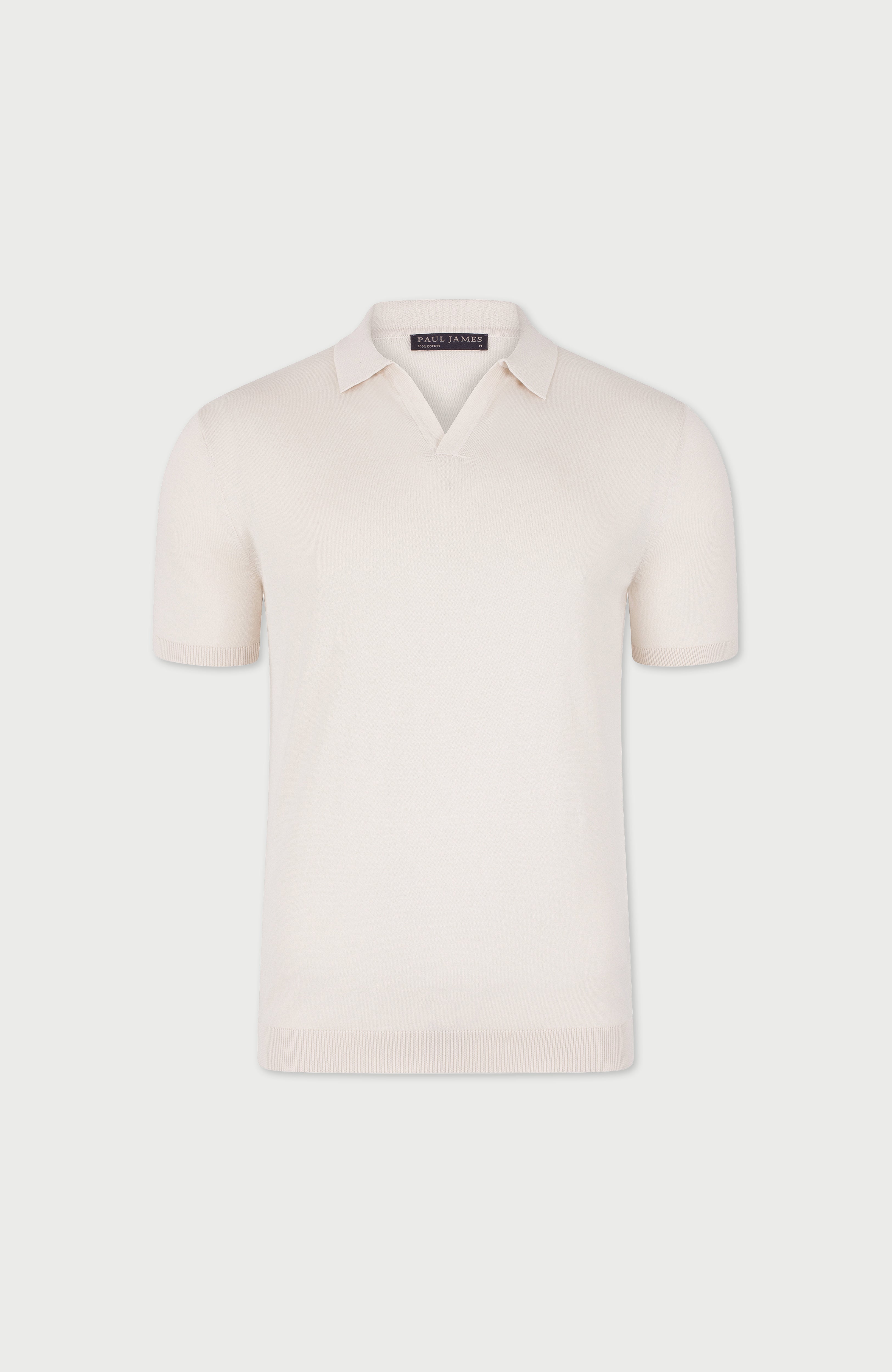 Mens Ultra Fine Cotton Buttonless Polo Shirt