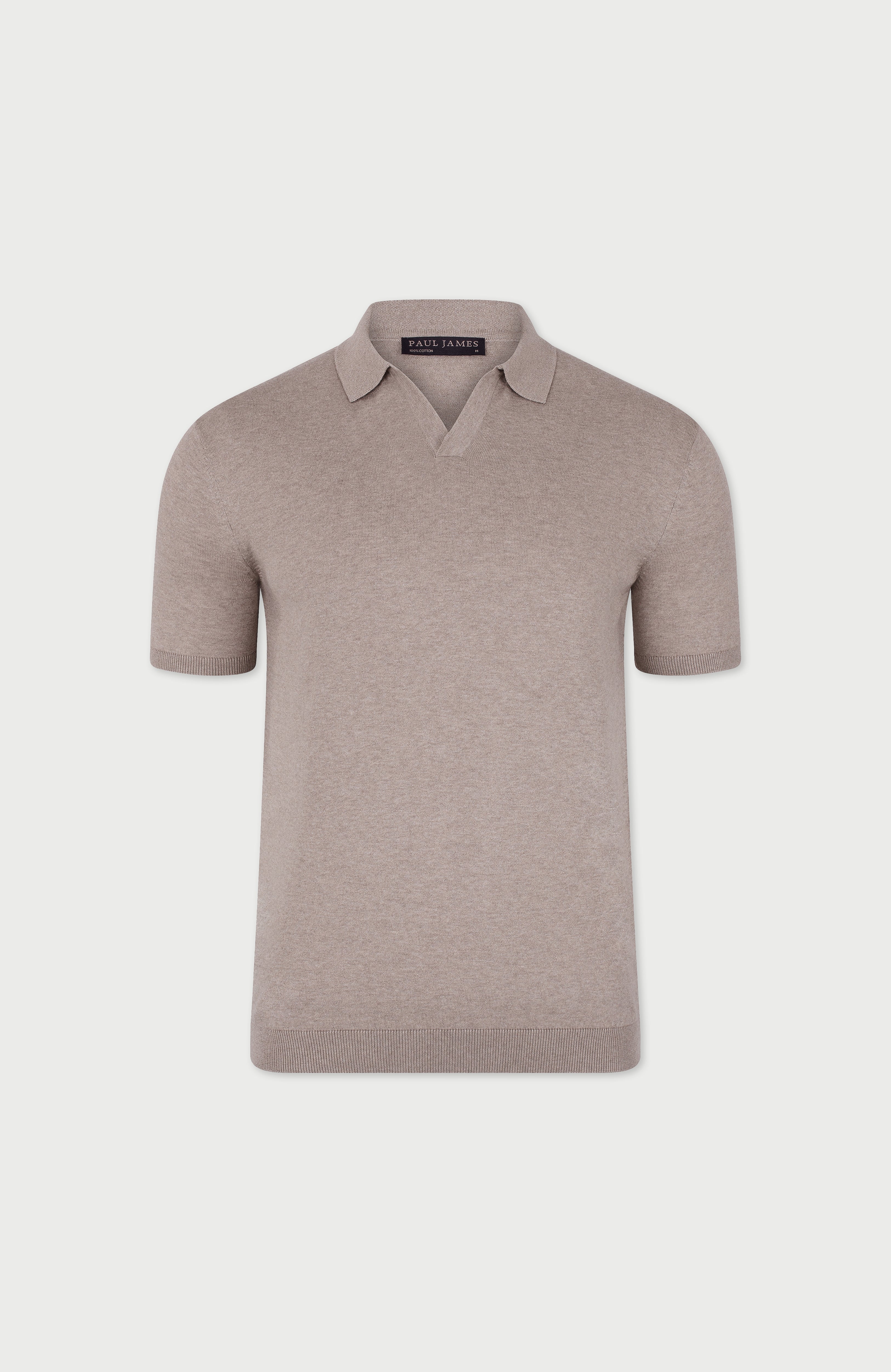 Mens Ultra Fine Cotton Buttonless Polo Shirt