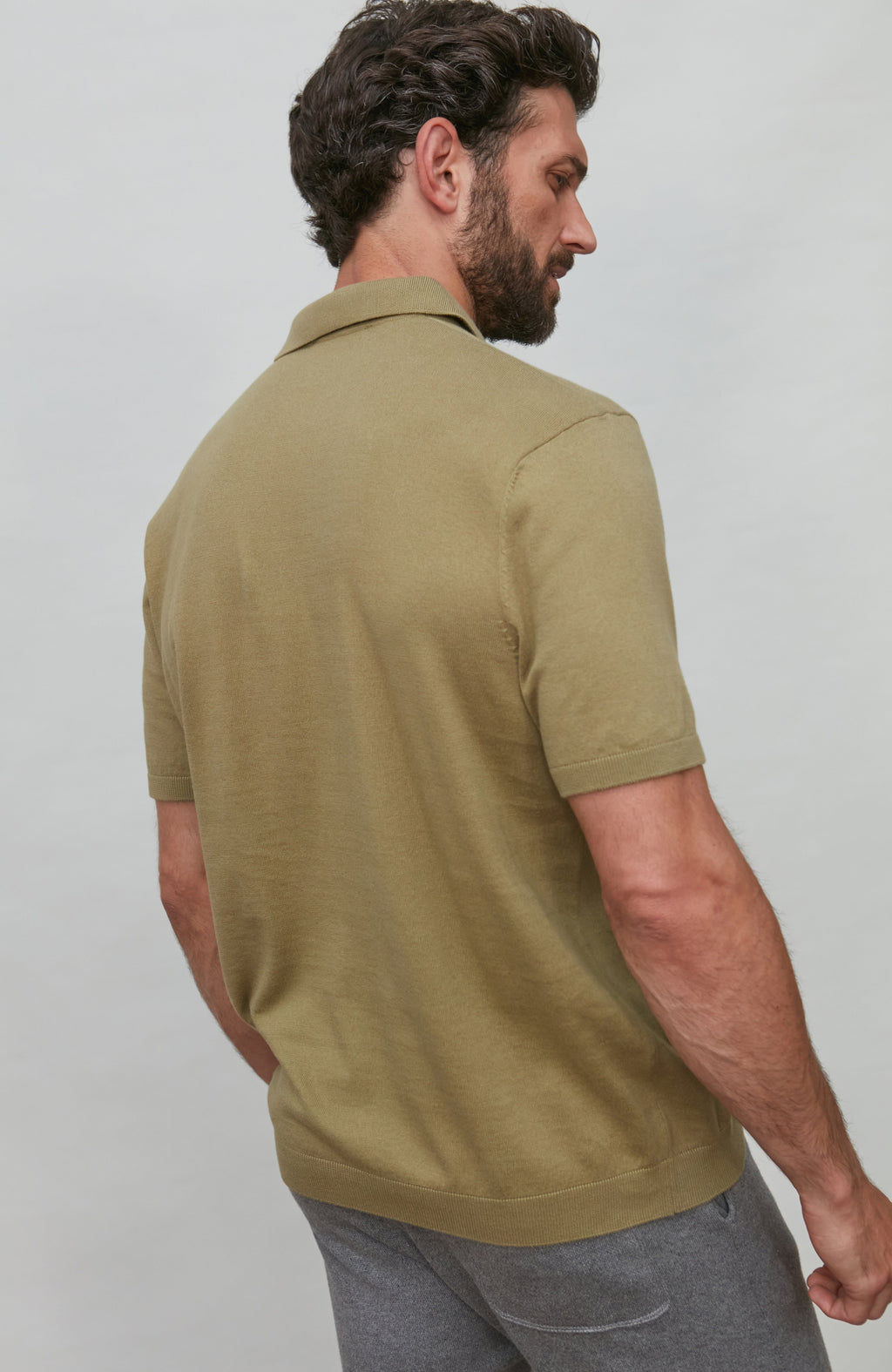 Mens Ultra Fine Cotton Buttonless Polo Shirt