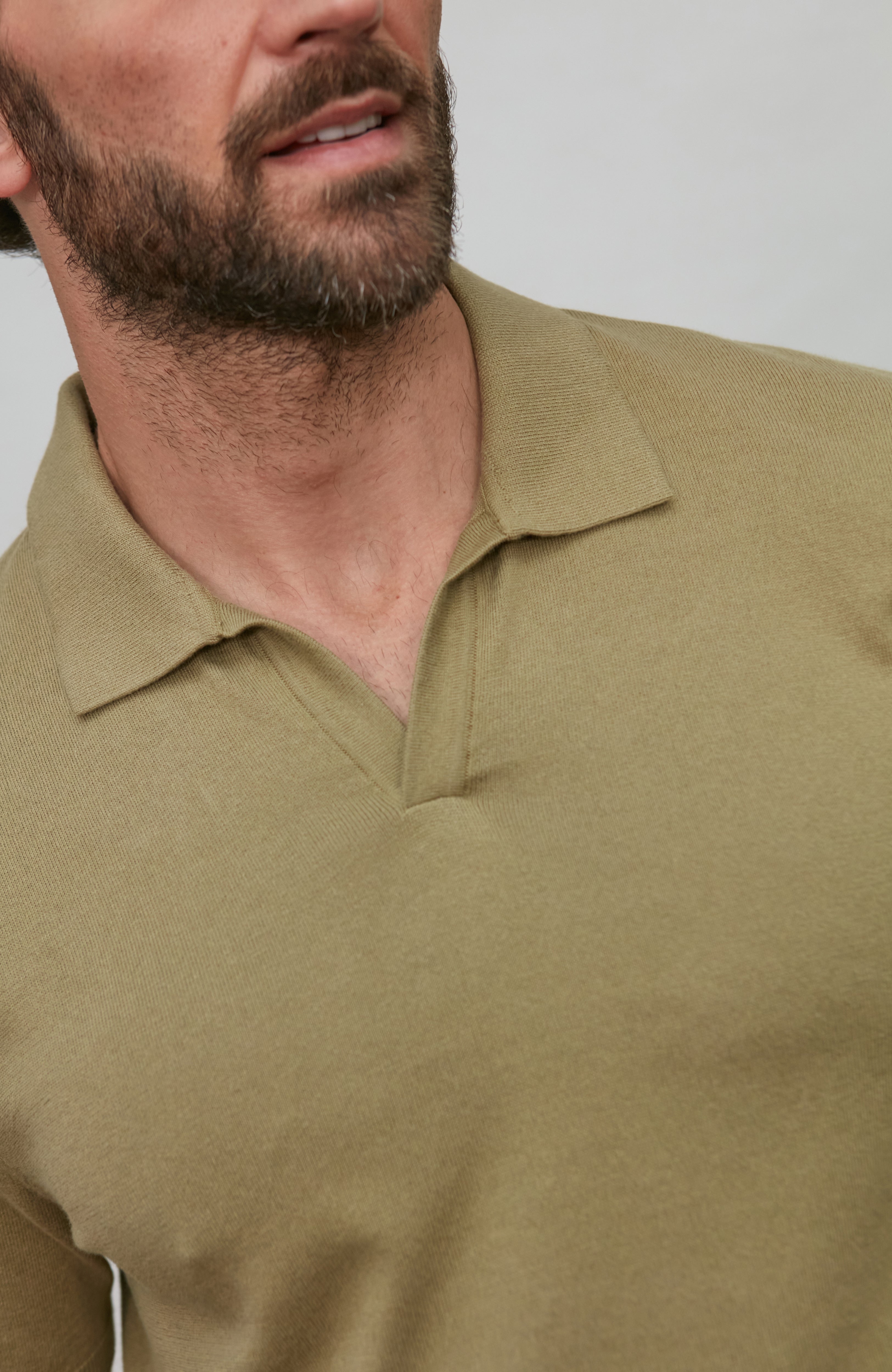 Mens Ultra Fine Cotton Buttonless Polo Shirt