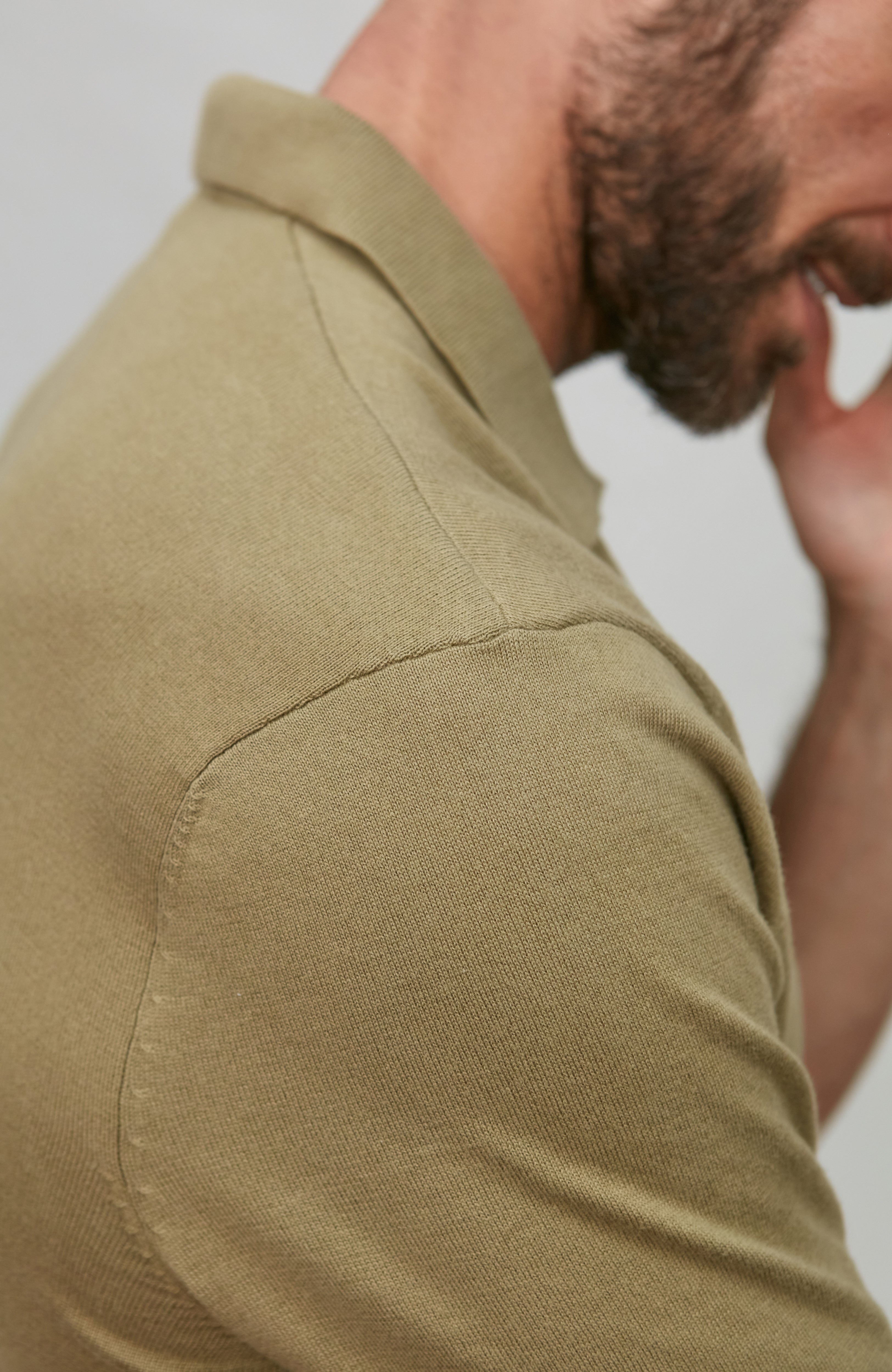 Mens Ultra Fine Cotton Buttonless Polo Shirt
