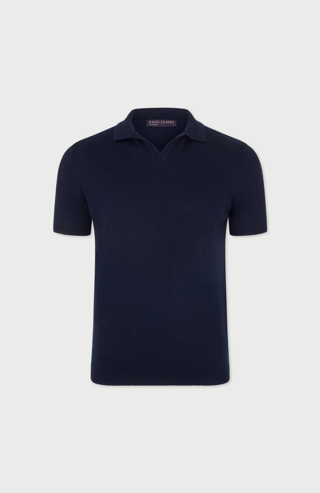 Mens Ultra Fine Cotton Buttonless Polo Shirt