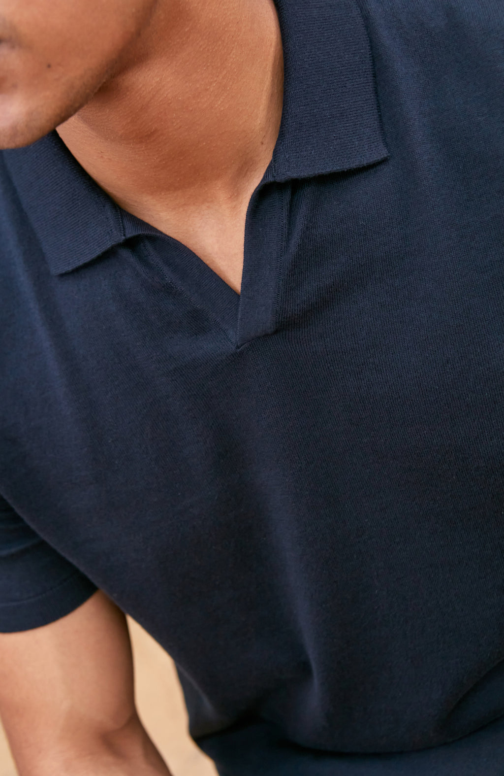 Mens Ultra Fine Cotton Buttonless Polo Shirt