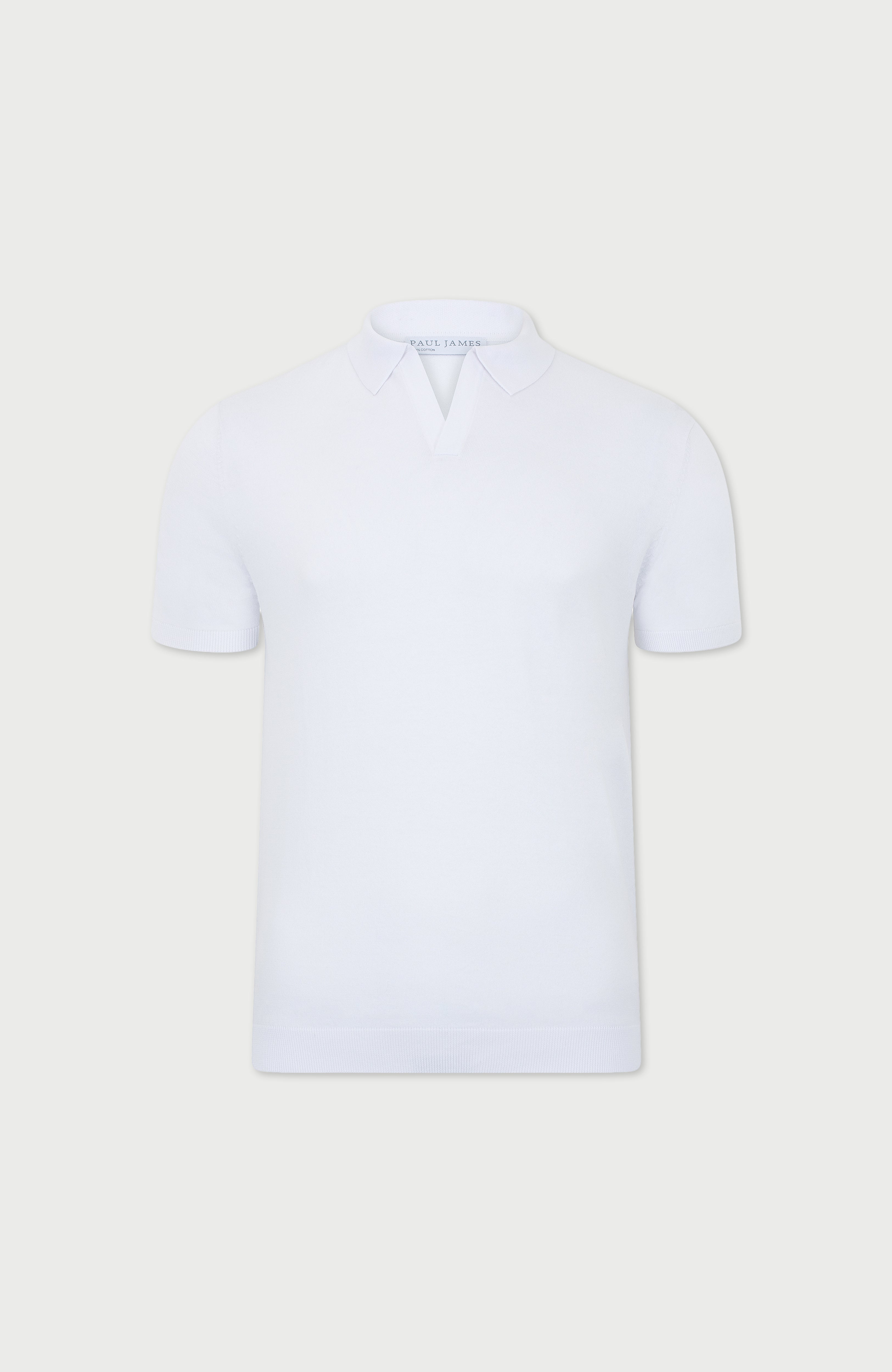 Mens Ultra Fine Cotton Buttonless Polo Shirt