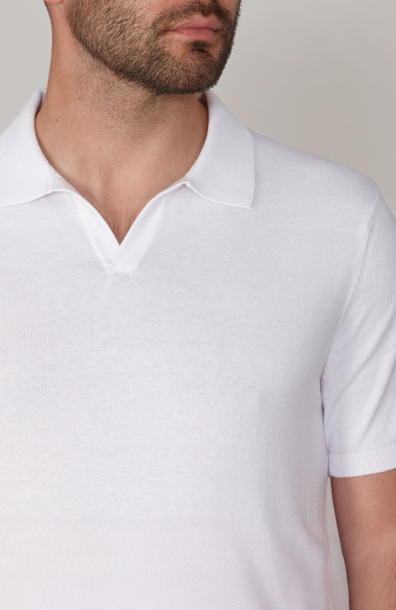 Mens Ultra Fine Cotton Buttonless Polo Shirt
