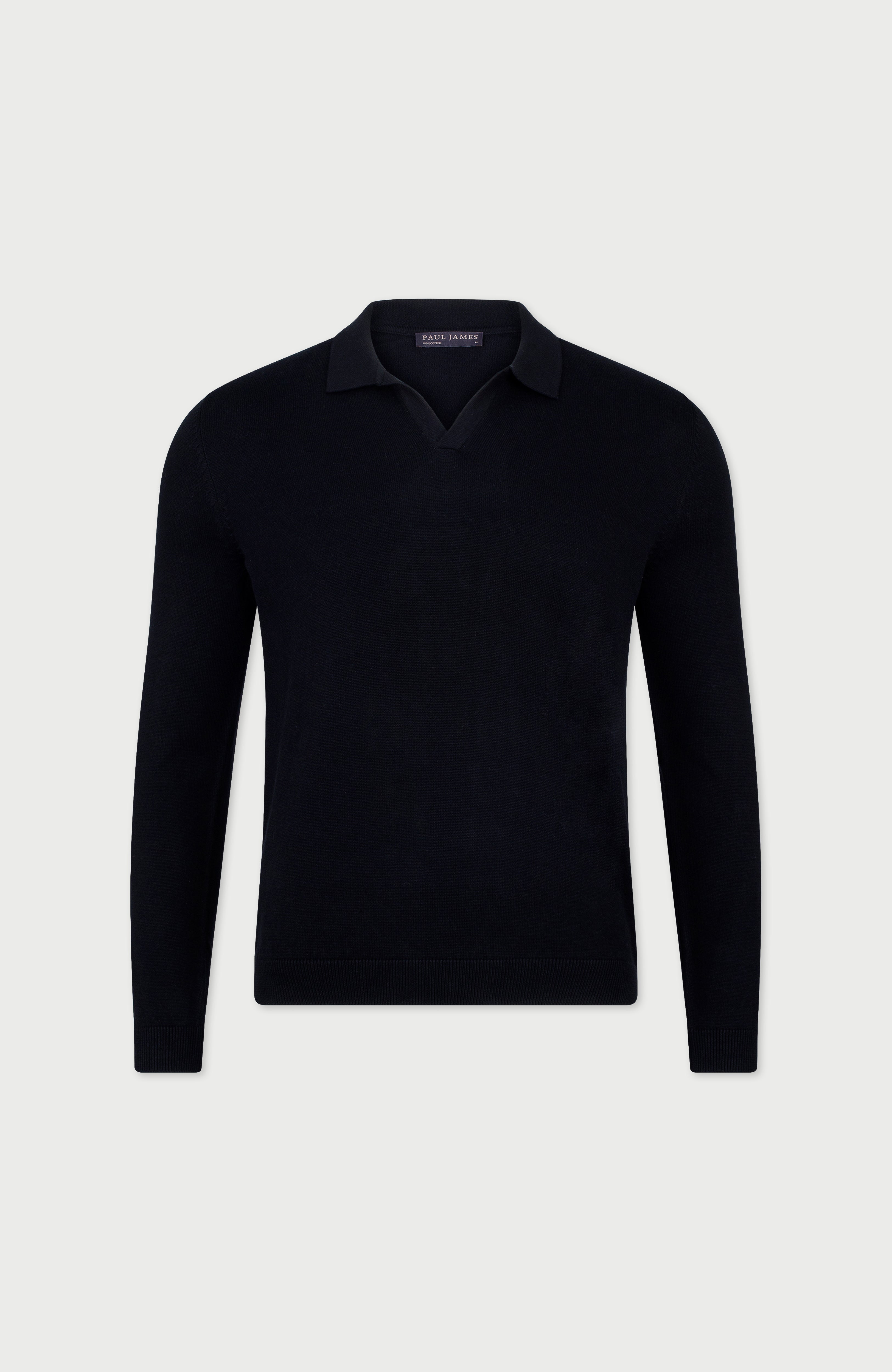 Mens Lightweight Cotton Buttonless Polo Shirt