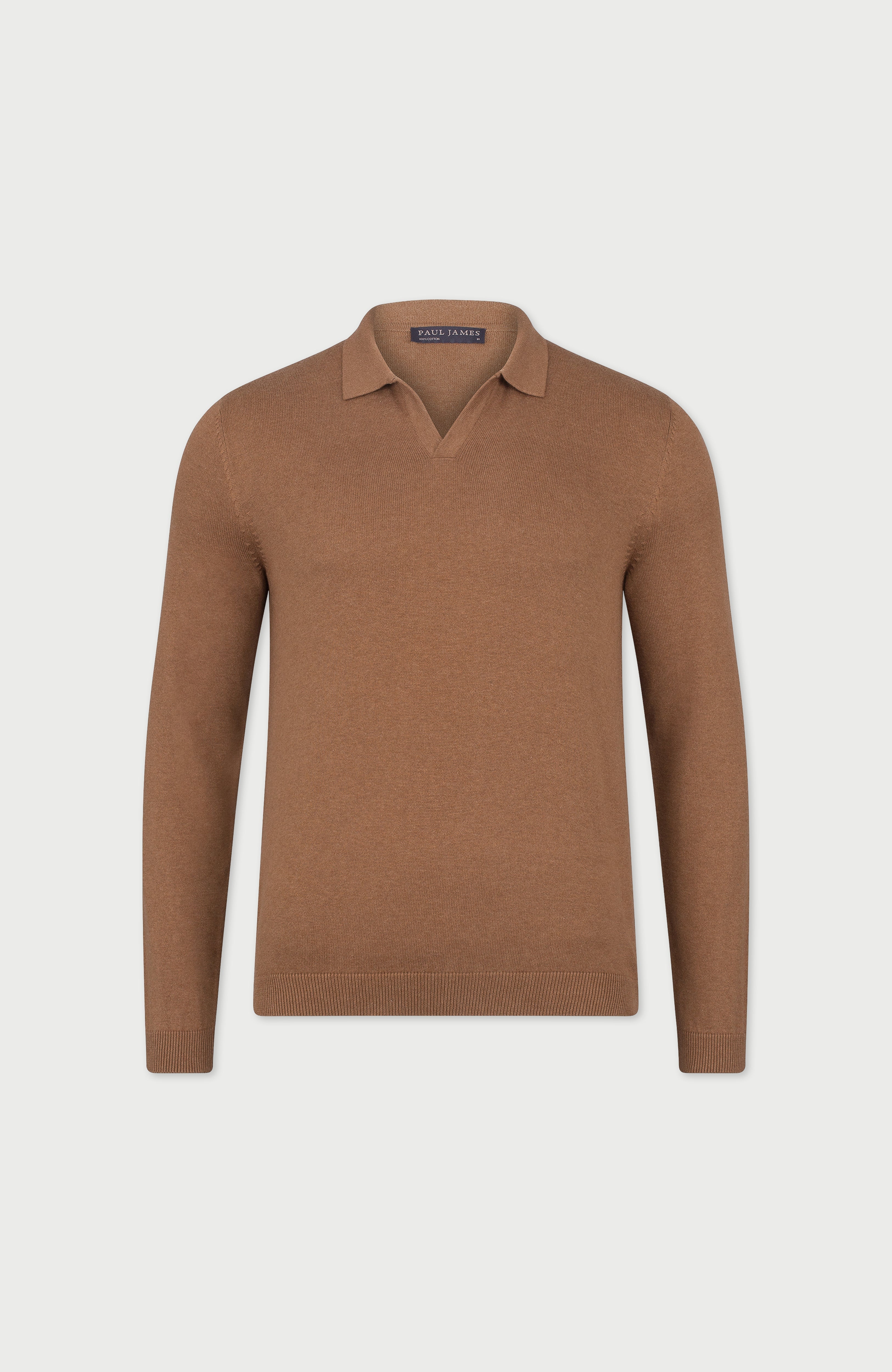 Mens Lightweight Cotton Buttonless Polo Shirt