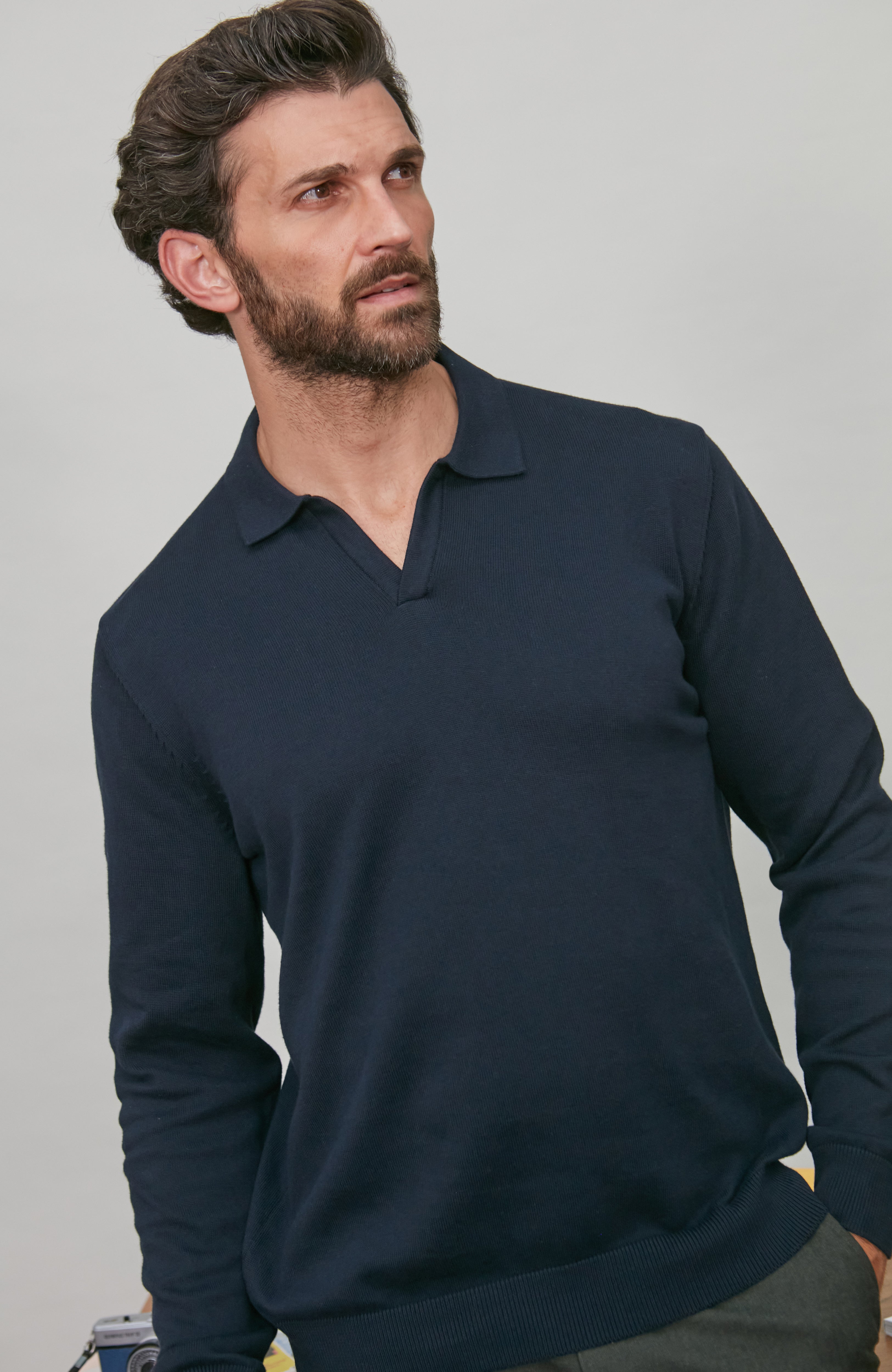 Mens Lightweight Cotton Buttonless Polo Shirt
