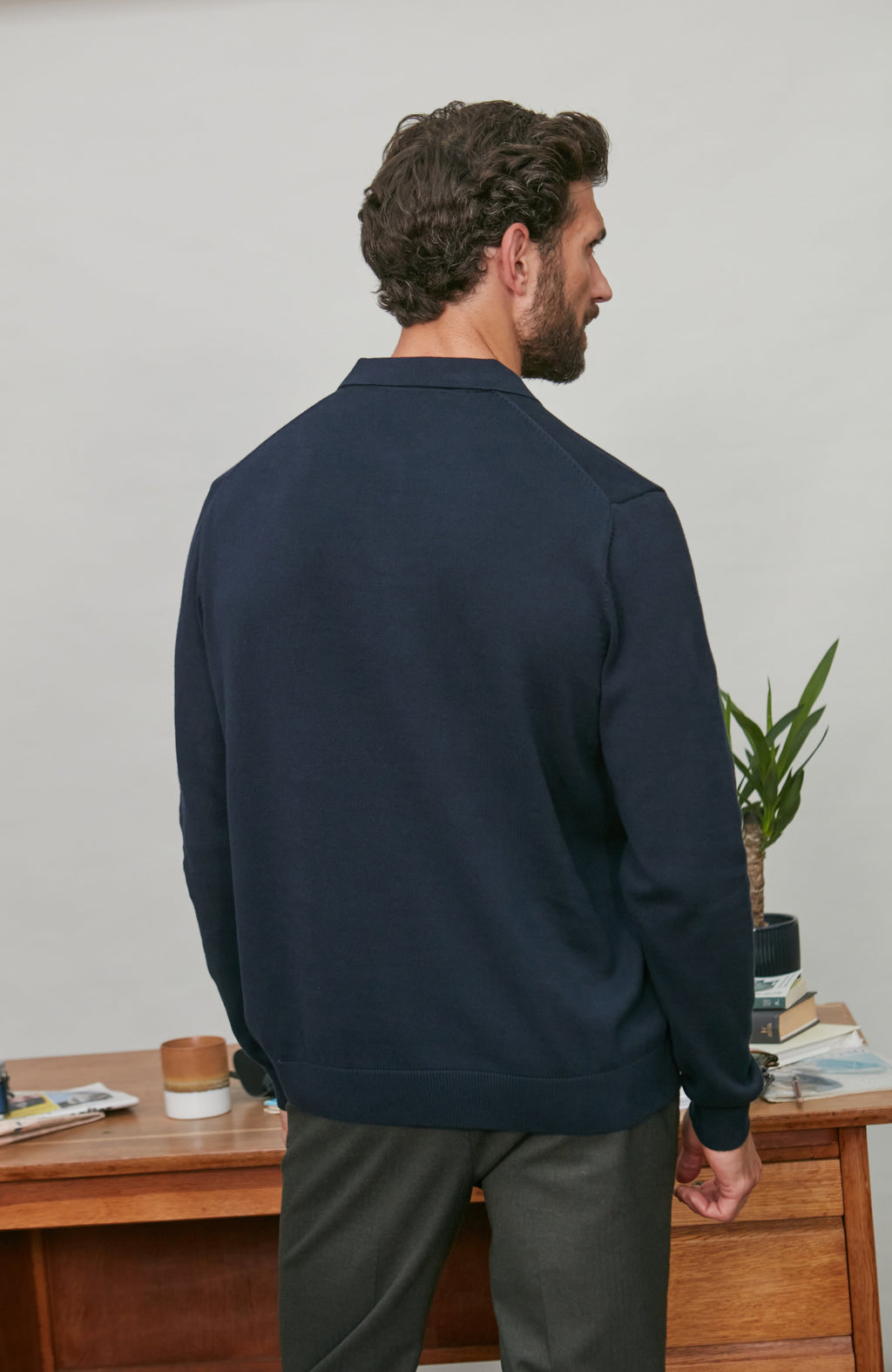 Mens Lightweight Cotton Buttonless Polo Shirt
